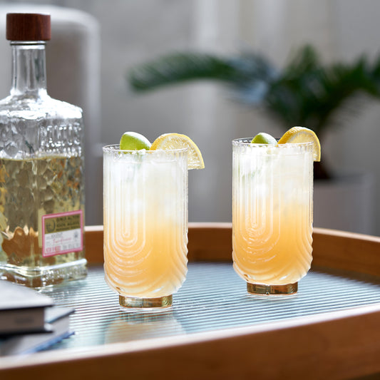 Deco Gatsby Crystal Highball Glasses Viski® (Set of 2)