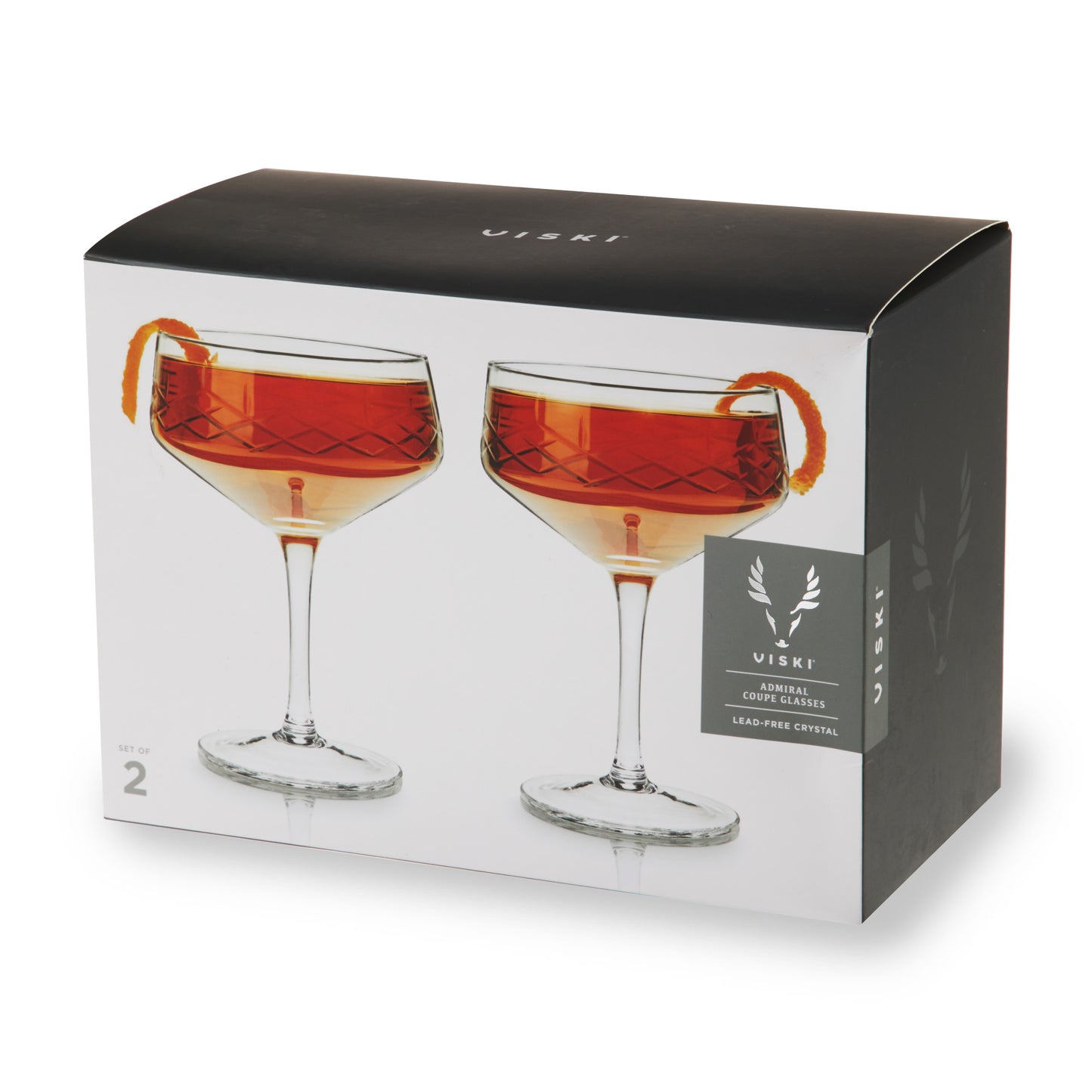 Admiral Crystal Coupe Glasses Viski® (Set of 2)