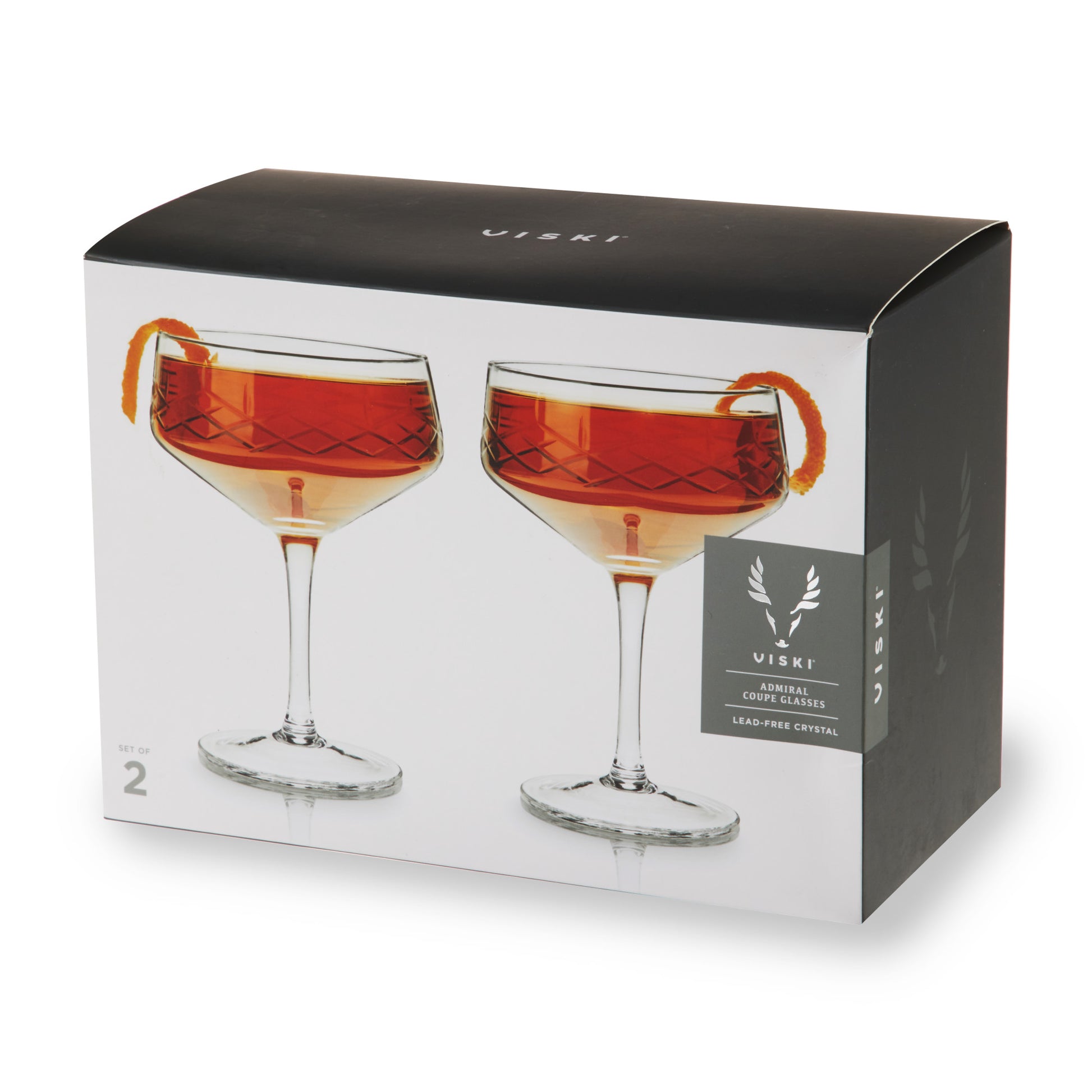 Admiral Crystal Coupe Glasses Viski® (Set of 2)