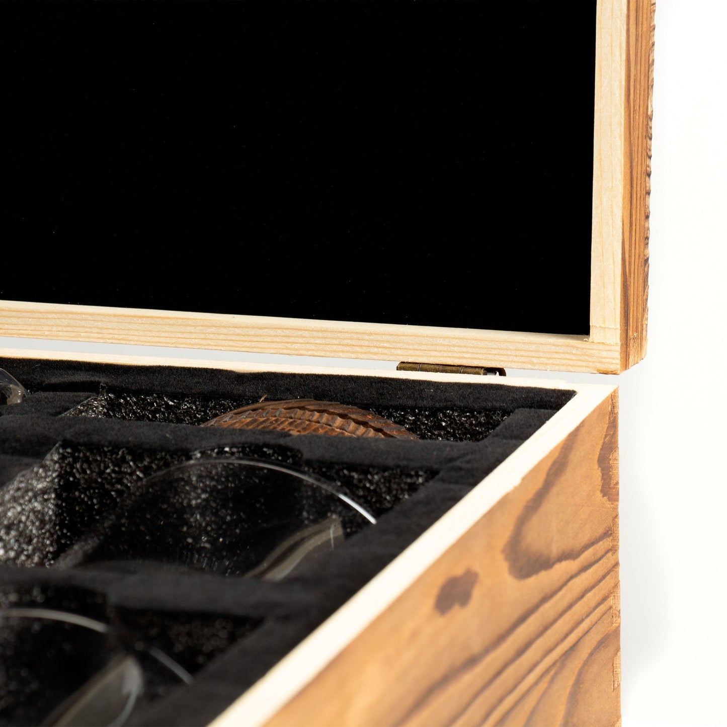 Whiskey Glass Set in Gift Wood Box | Push-Up Design Glasses with Whiskey Stones & Coasters | Barsonist