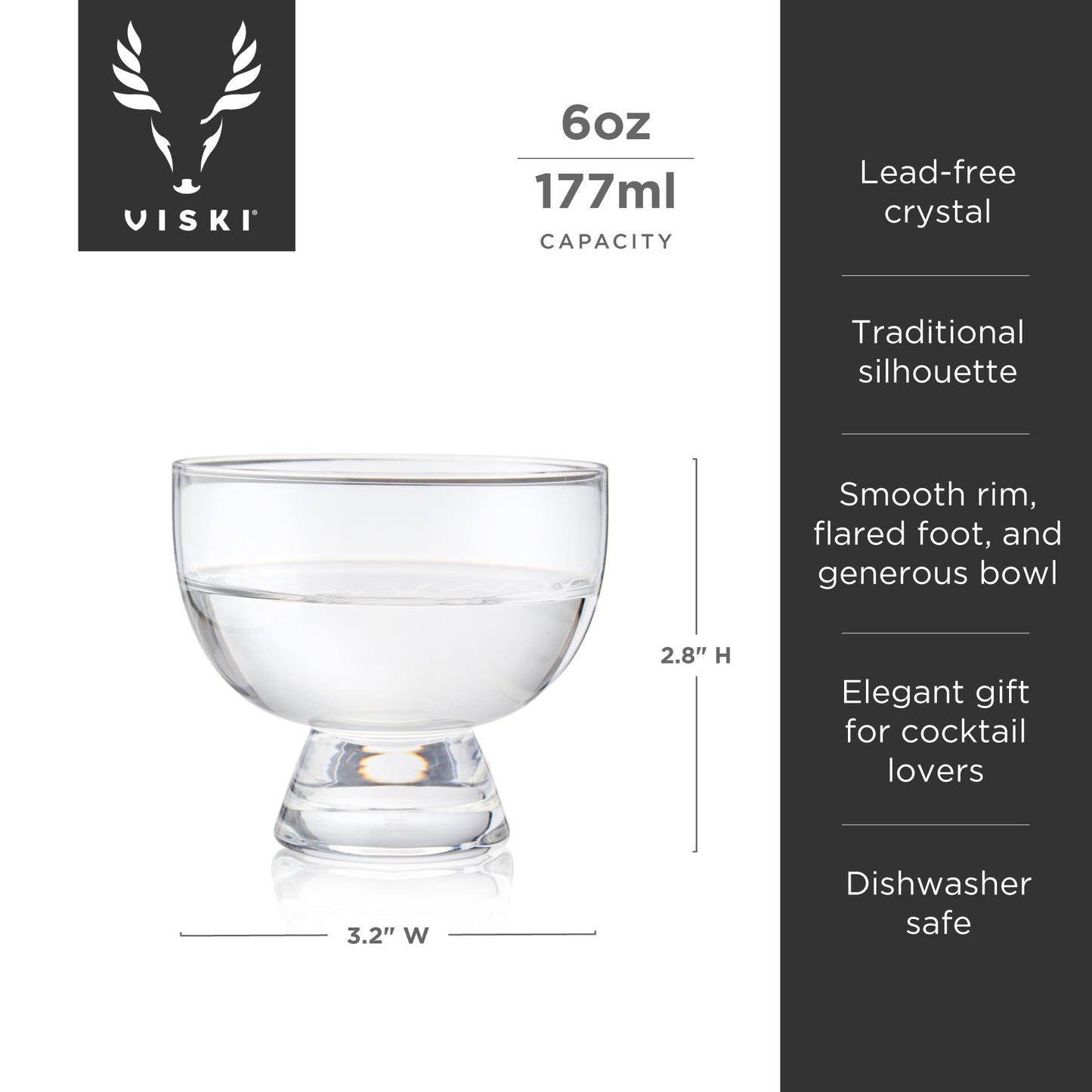 Raye Crystal Mezcal Glasses by Viski, Set of 2 | Barsonist