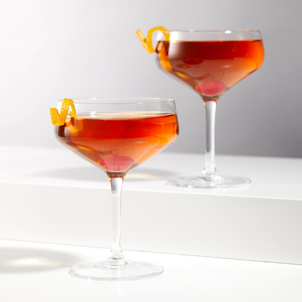 Raye Crystal Angled Coupe Glasses Viski® (Set of 2)