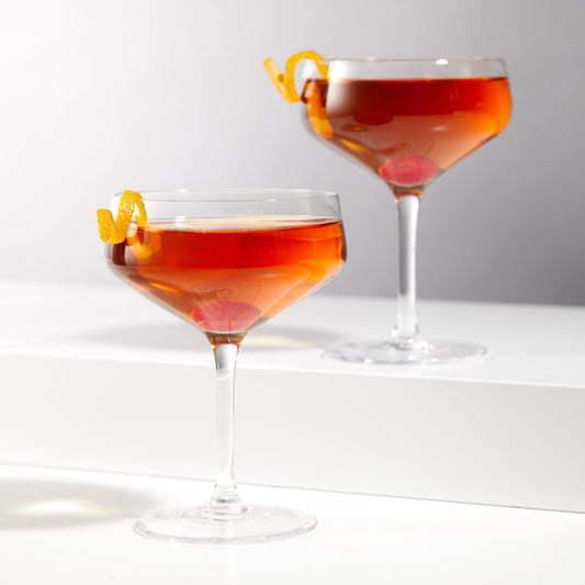 Raye Crystal Angled Coupe Glasses Viski® (Set of 2)