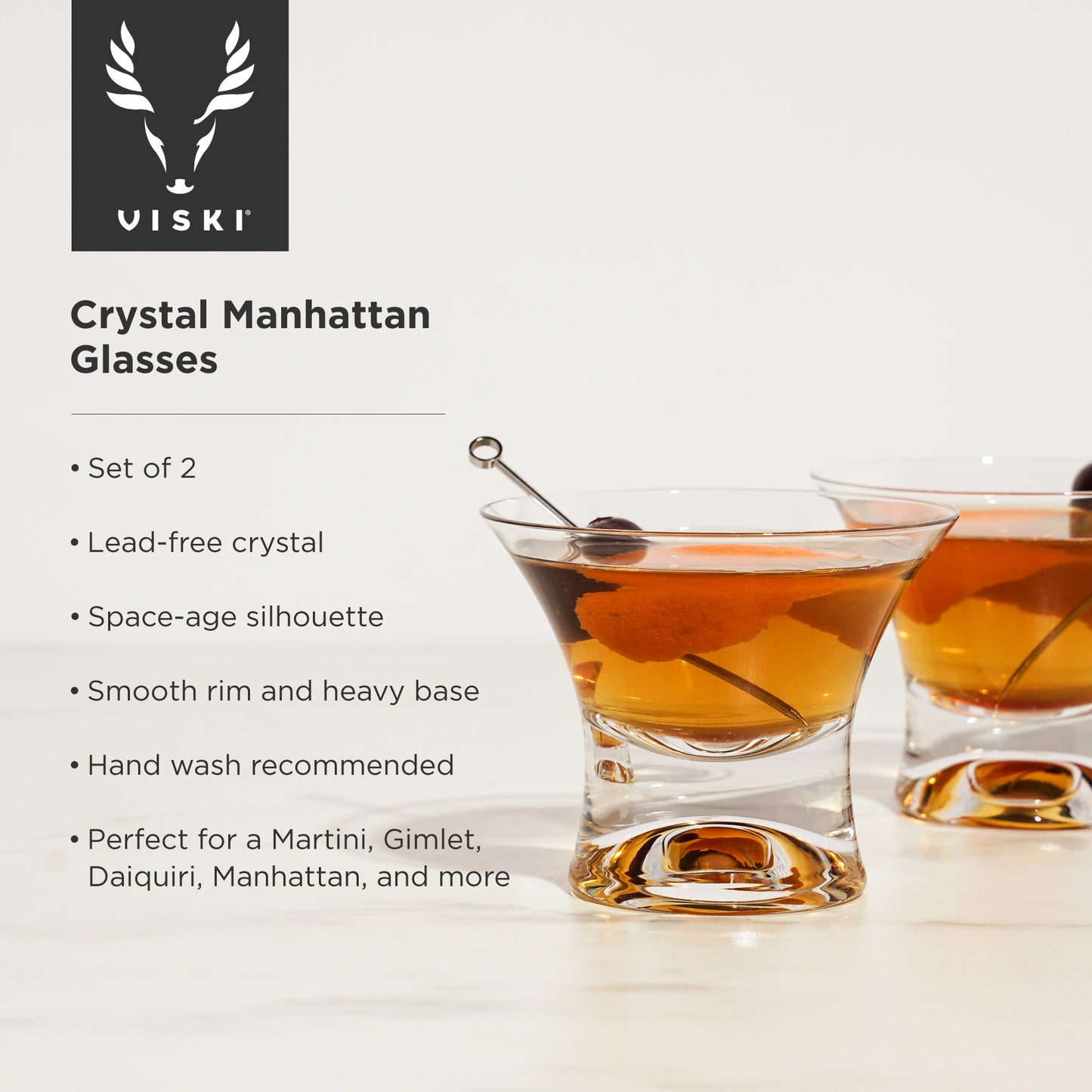 Raye Manhattan Crystal Glasses Viski® (Set of 2)