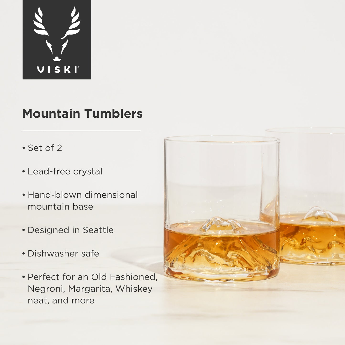 Mountain Crystal Tumblers Viski® (Set of 2)