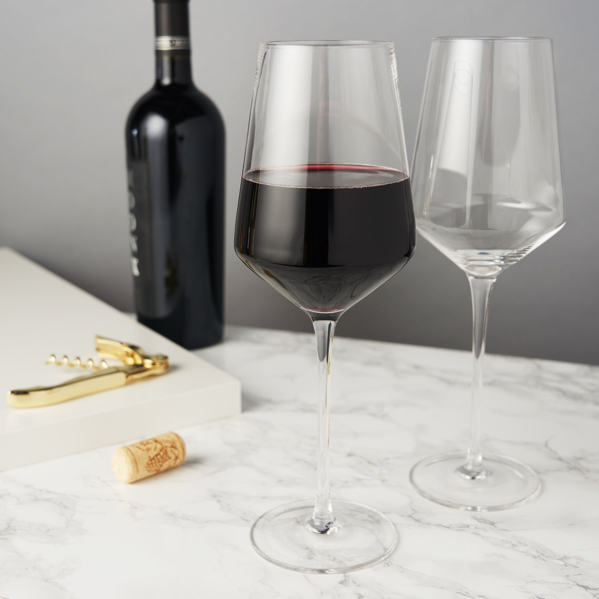 Raye Crystal Angled Bordeaux Glasses Viski® (Set of 2)