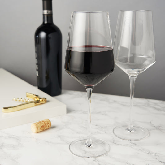 Raye Crystal Angled Bordeaux Glasses Viski® (Set of 2)
