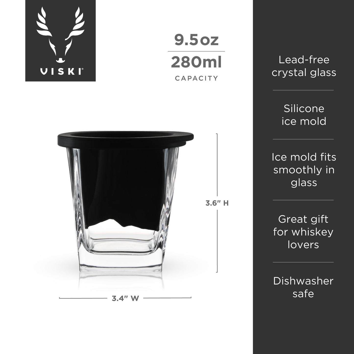 2 Piece Glacier Mountain Ice Mold Glass Set Viski®