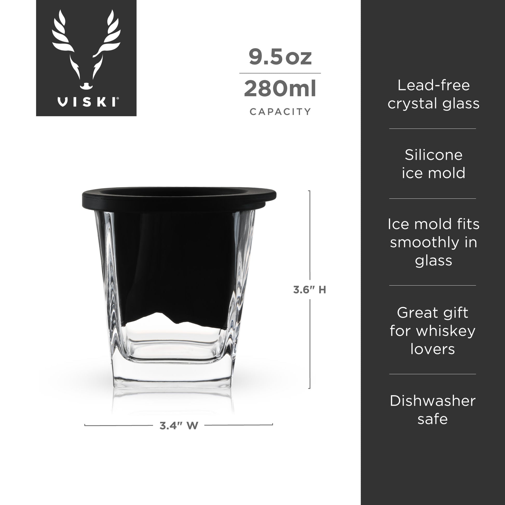 2 Piece Glacier Mountain Ice Mold Glass Set Viski®