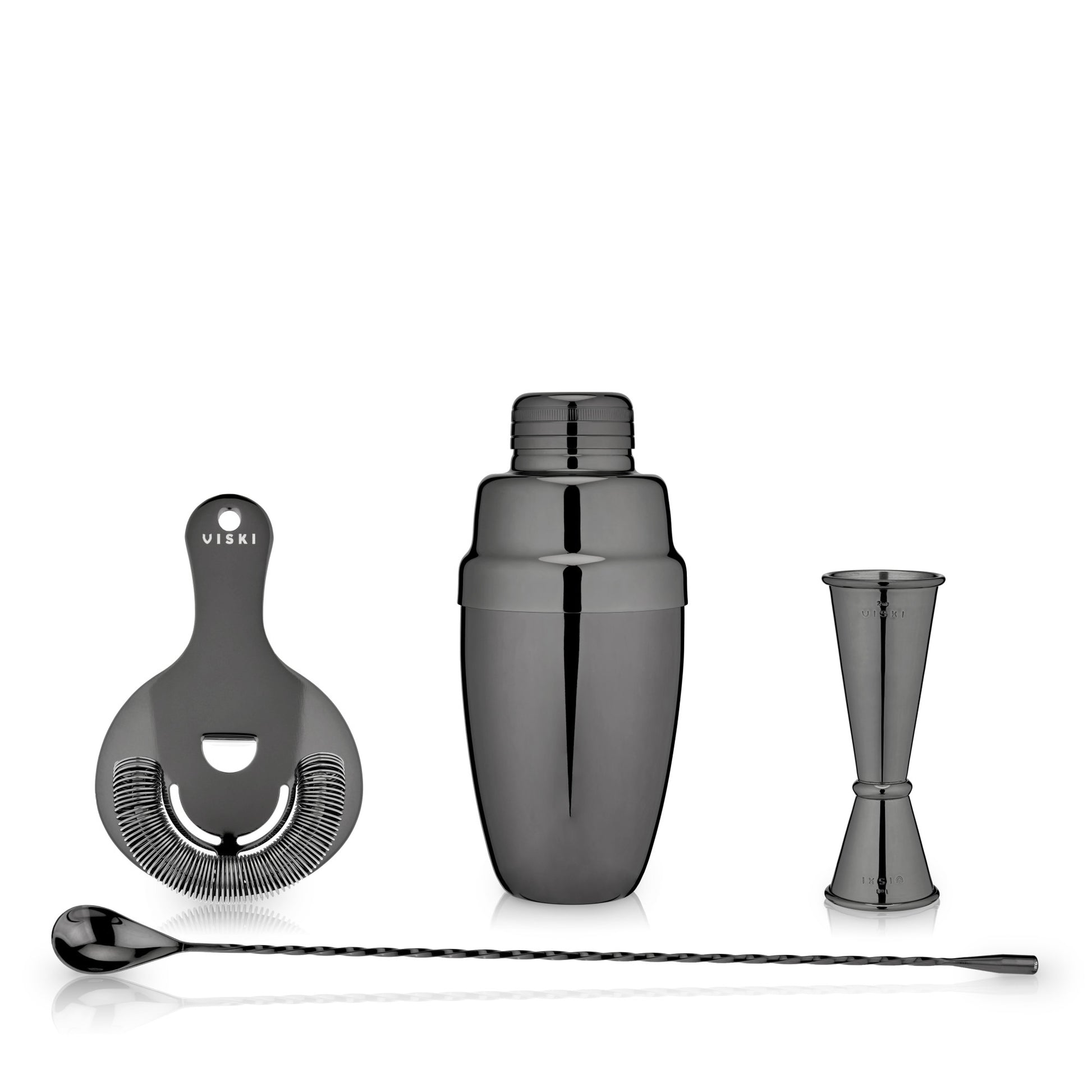 4 Piece Gunmetal Mixologist Barware Set by Viski®
