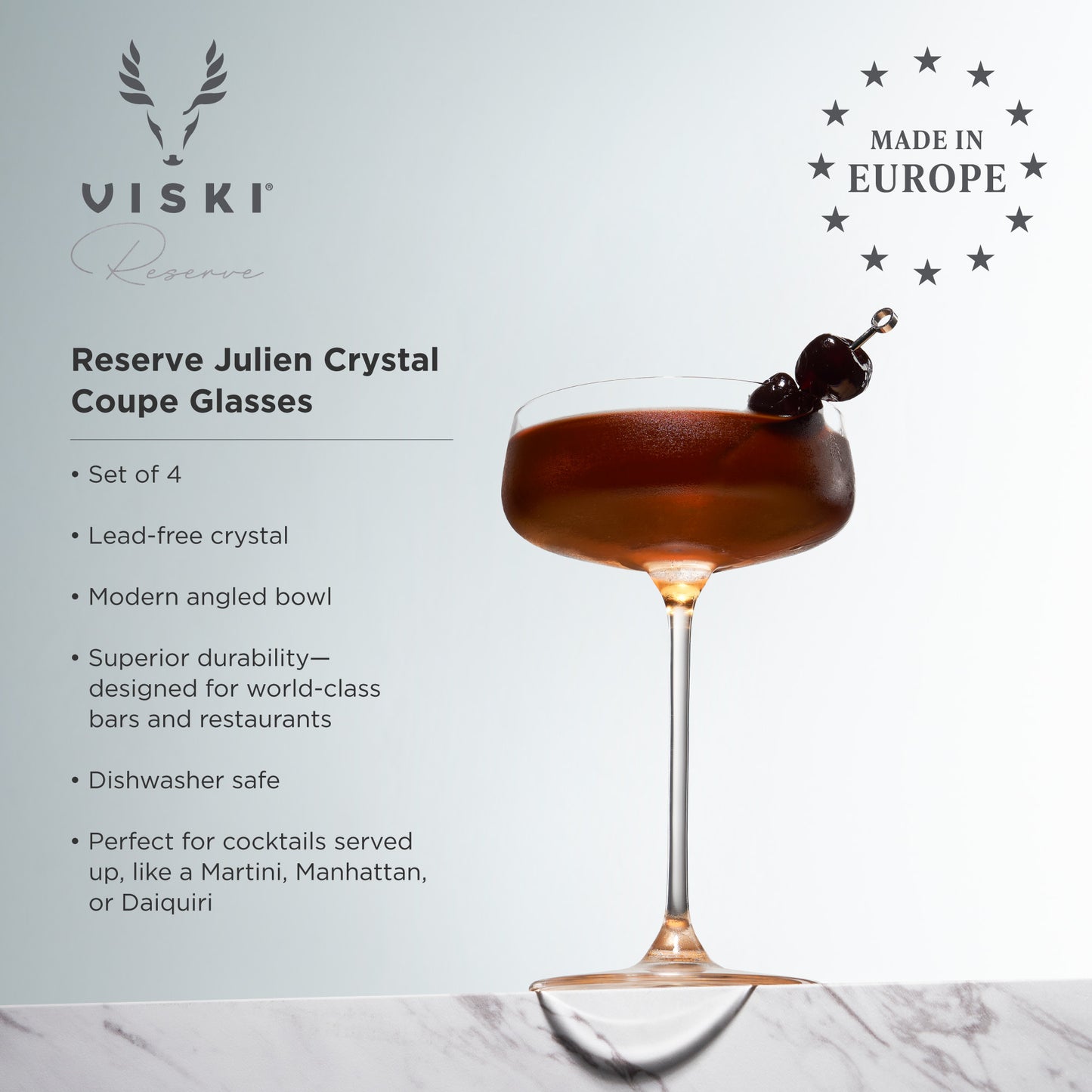 Reserve Julien Crystal Coupe Glasses Viski® (Set of 4)