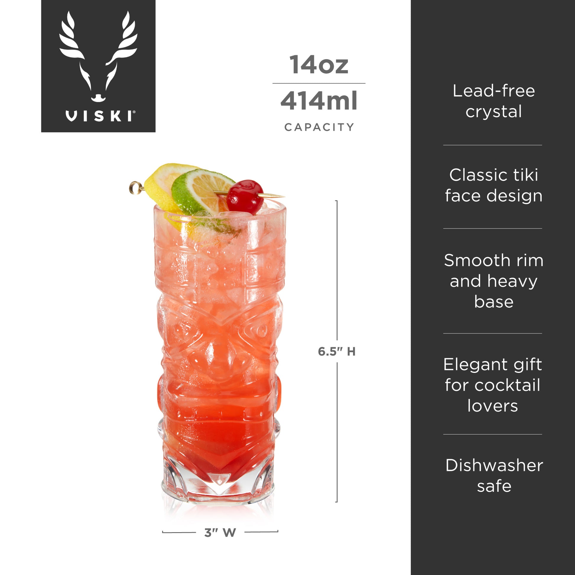 Pacific Crystal Tiki Glasses Viski® (Set of 2)
