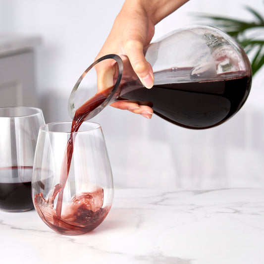 Centerpiece Tabletop Wine Decanter - Crystal Glass Aerator with Hourglass Design
