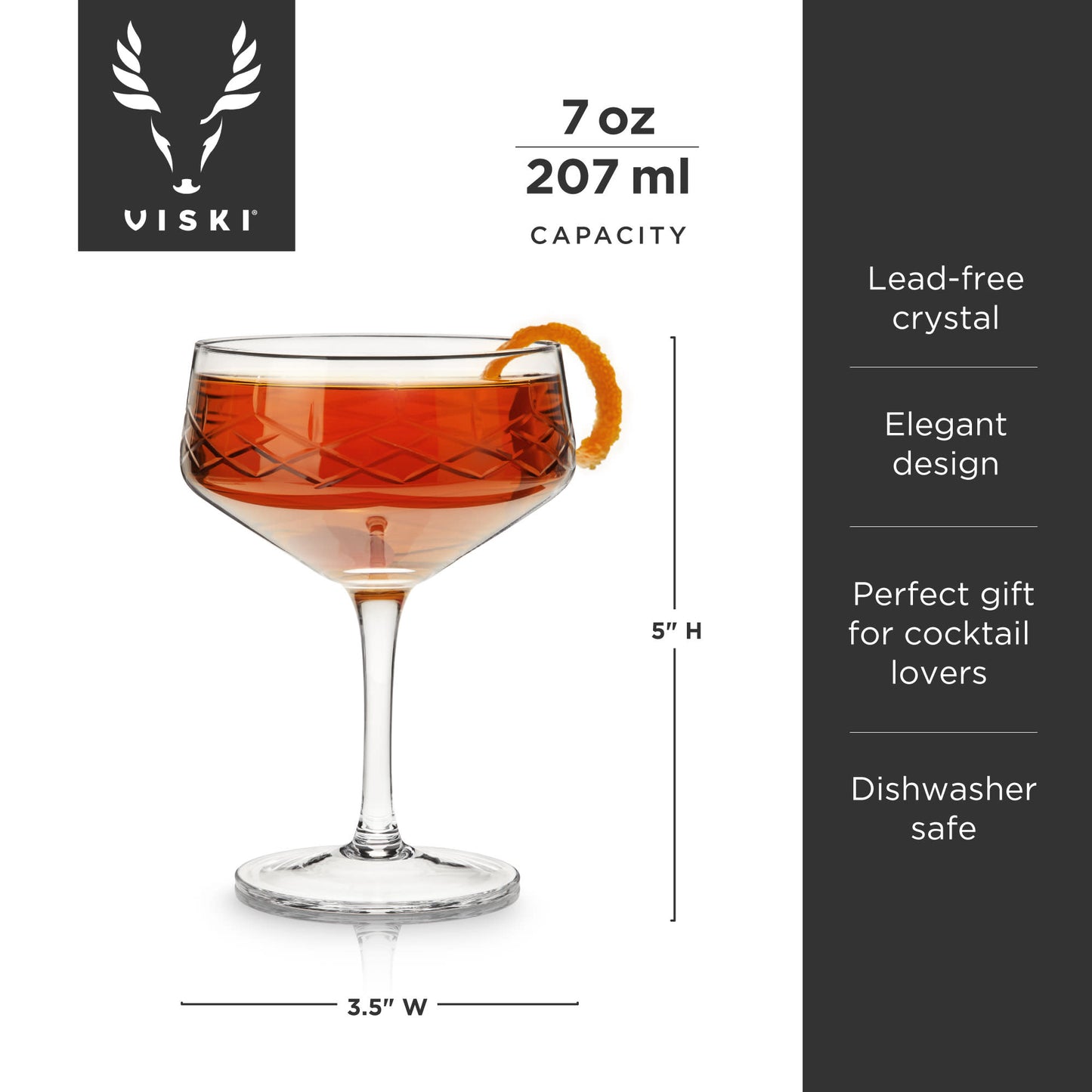 Admiral Crystal Coupe Glasses Viski® (Set of 2)