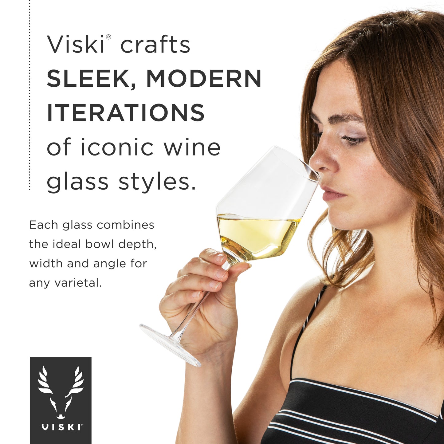 Raye Crystal Angled Bordeaux Glasses Viski® (Set of 2)