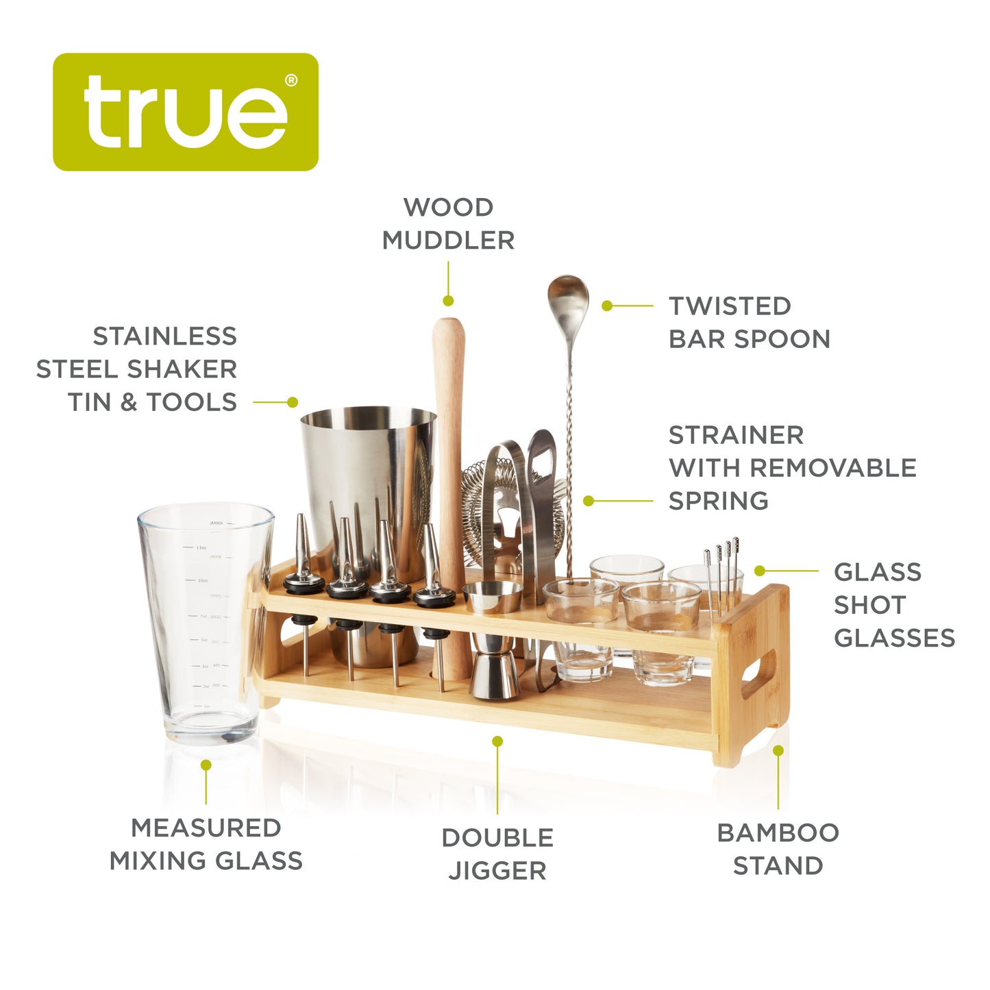 Mixologist 20 Piece Barware Set by True