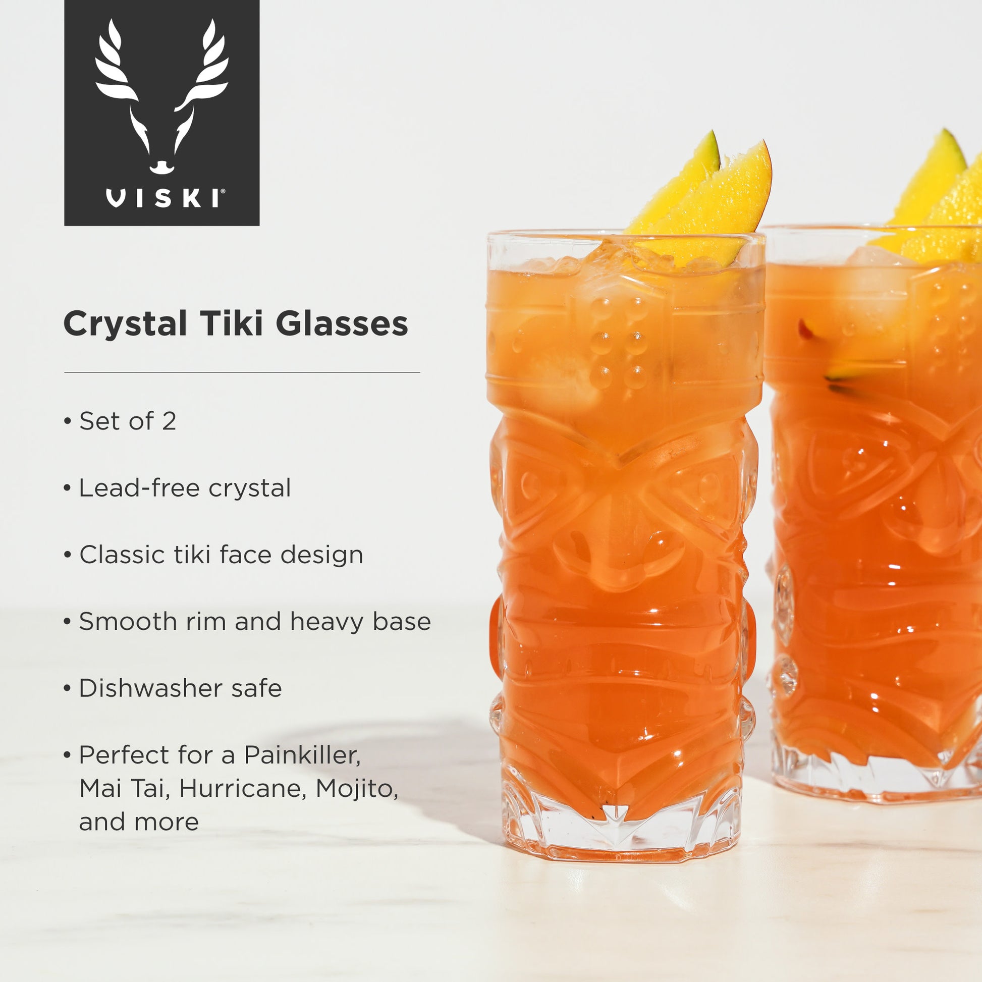 Pacific Crystal Tiki Glasses Viski® (Set of 2)