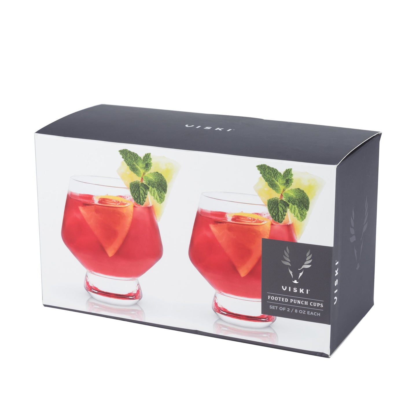 Raye Footed Crystal Punch Glasses by Viski, Set of 2 | Barsonist