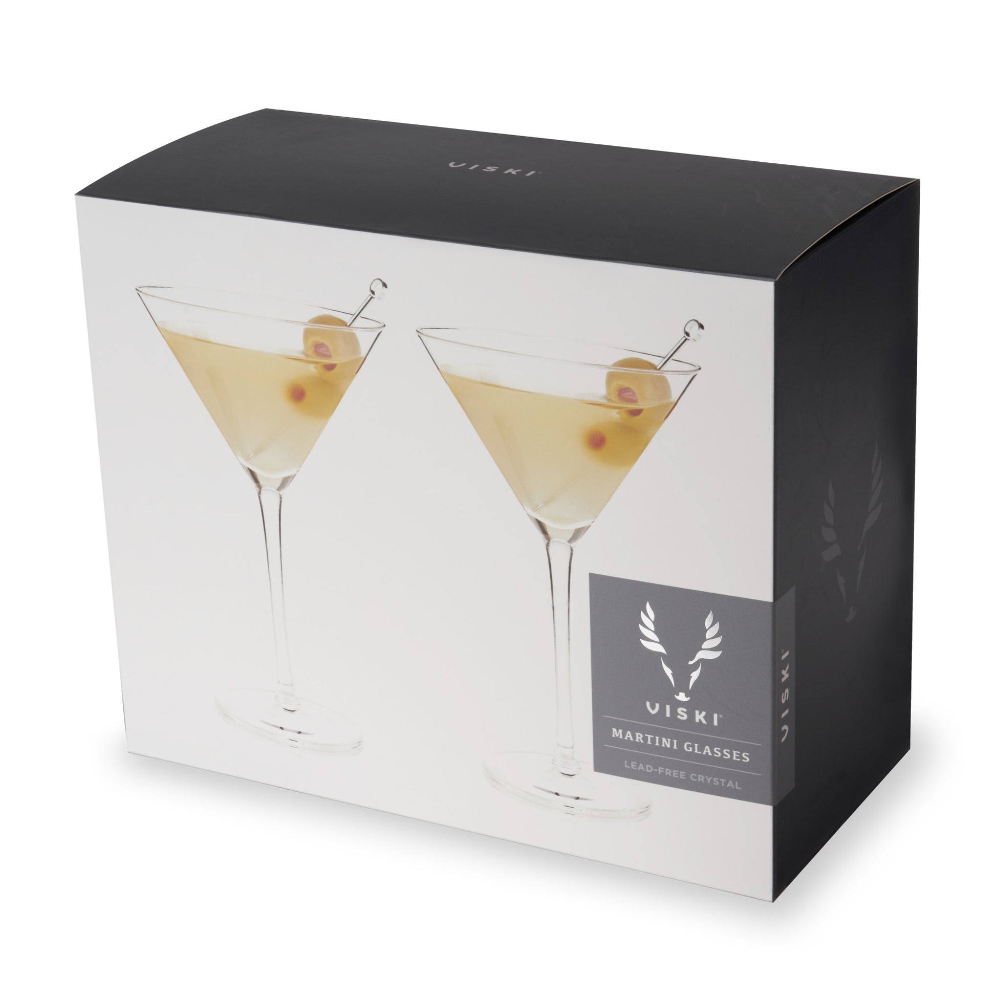 Raye Stemmed Crystal Martini Glasses Viski® (Set of 2)