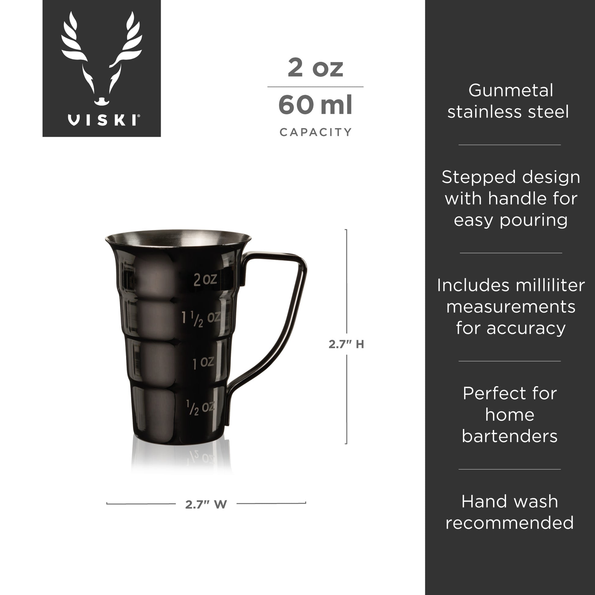 Warren Gunmental Stepped Jigger Viski®