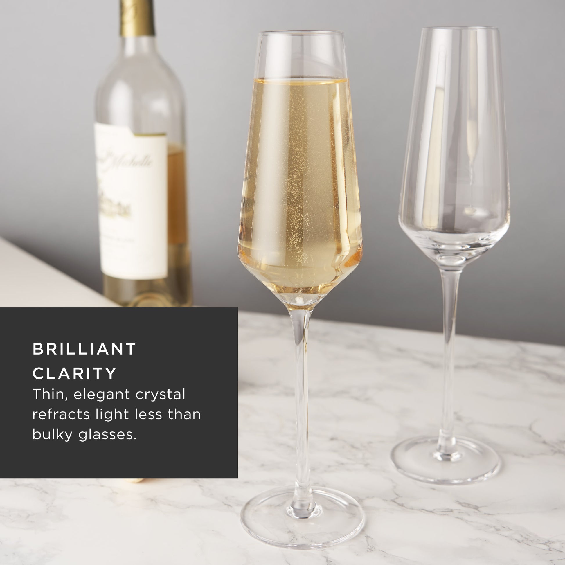 Raye Crystal Angled Champagne Flutes Viski® (Set of 2)