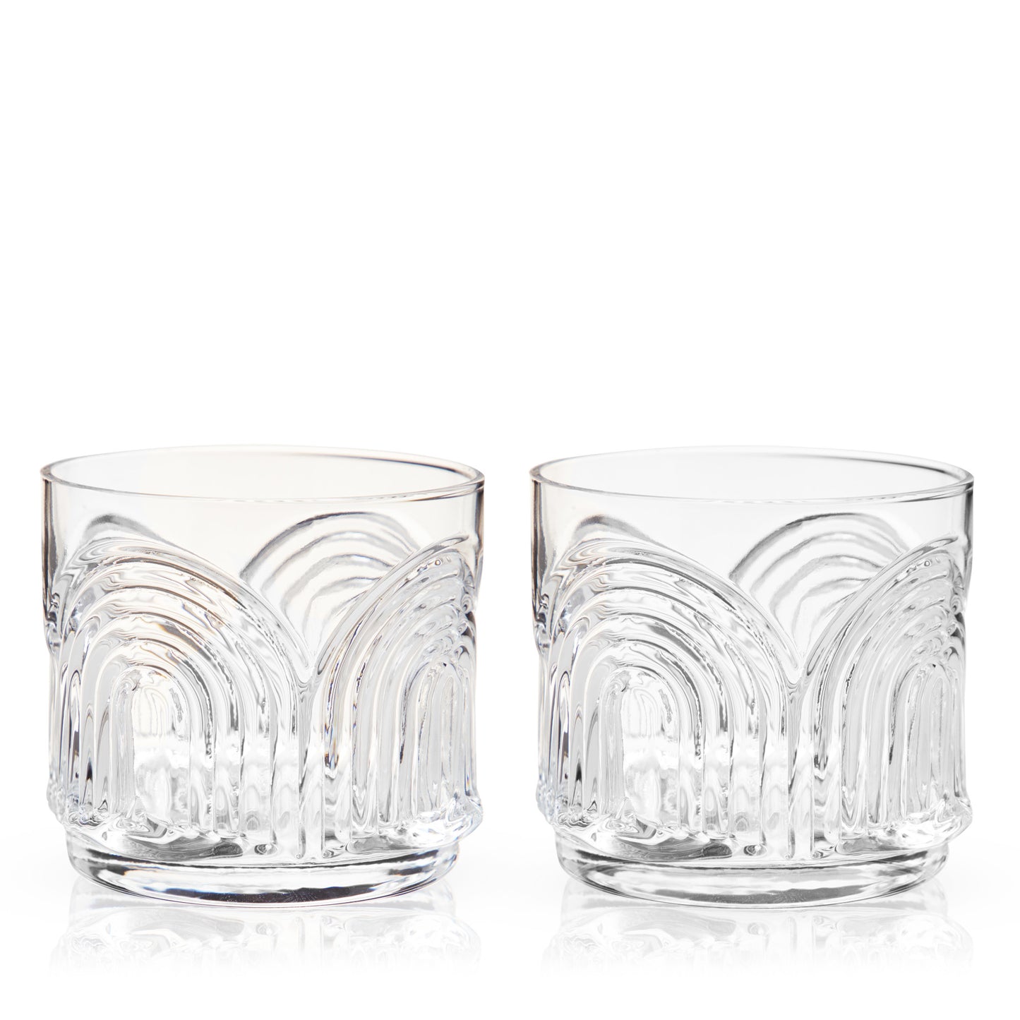 Deco Beau Crystal Lowball Tumblers Viski®