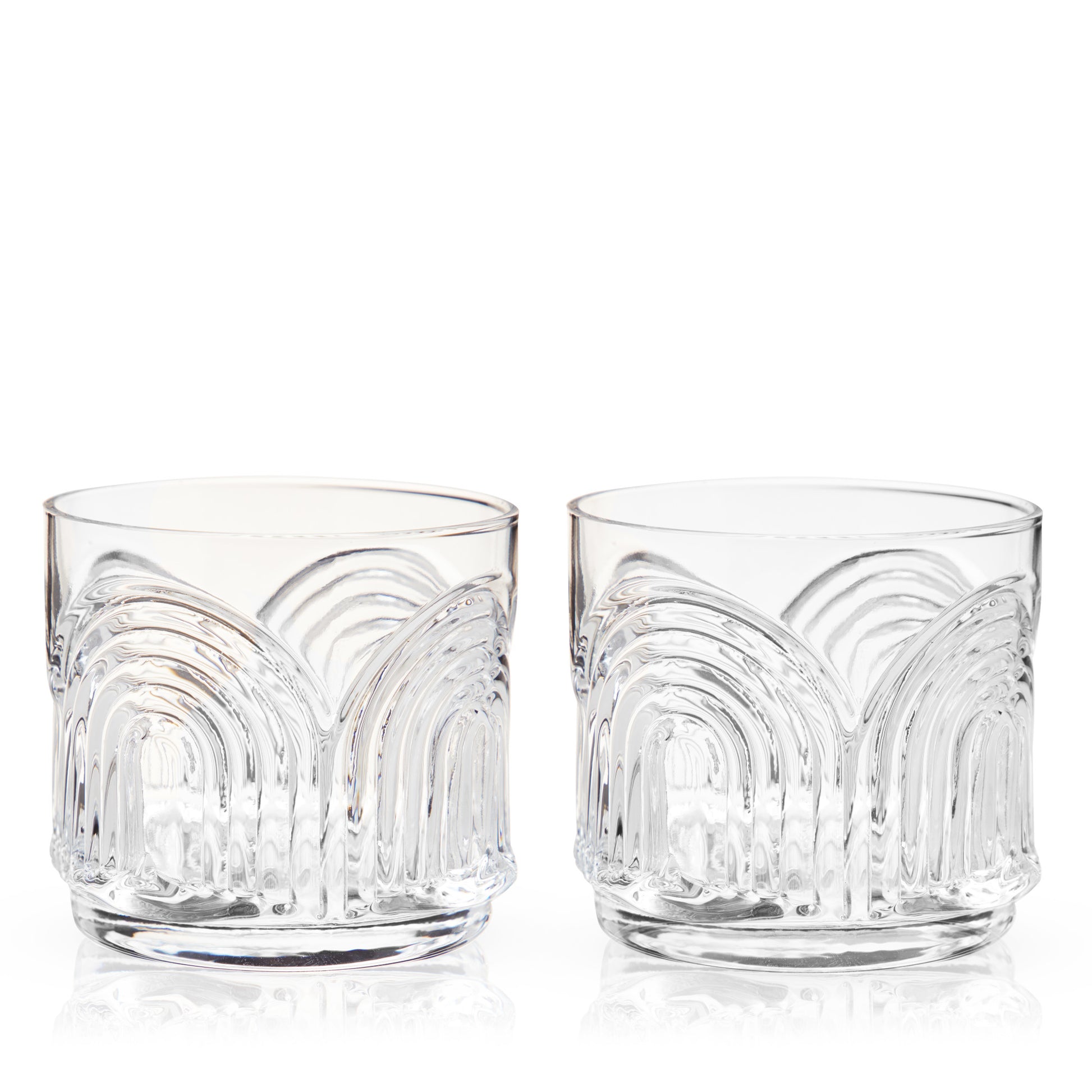 Deco Beau Crystal Lowball Tumblers Viski®