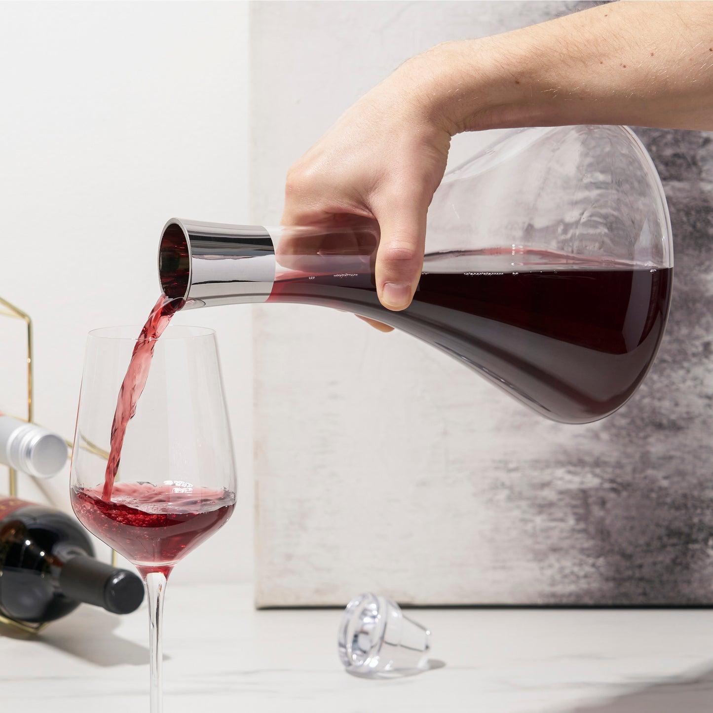 Irving 60 Oz Chrome-Rim Wine Decanter Viski®