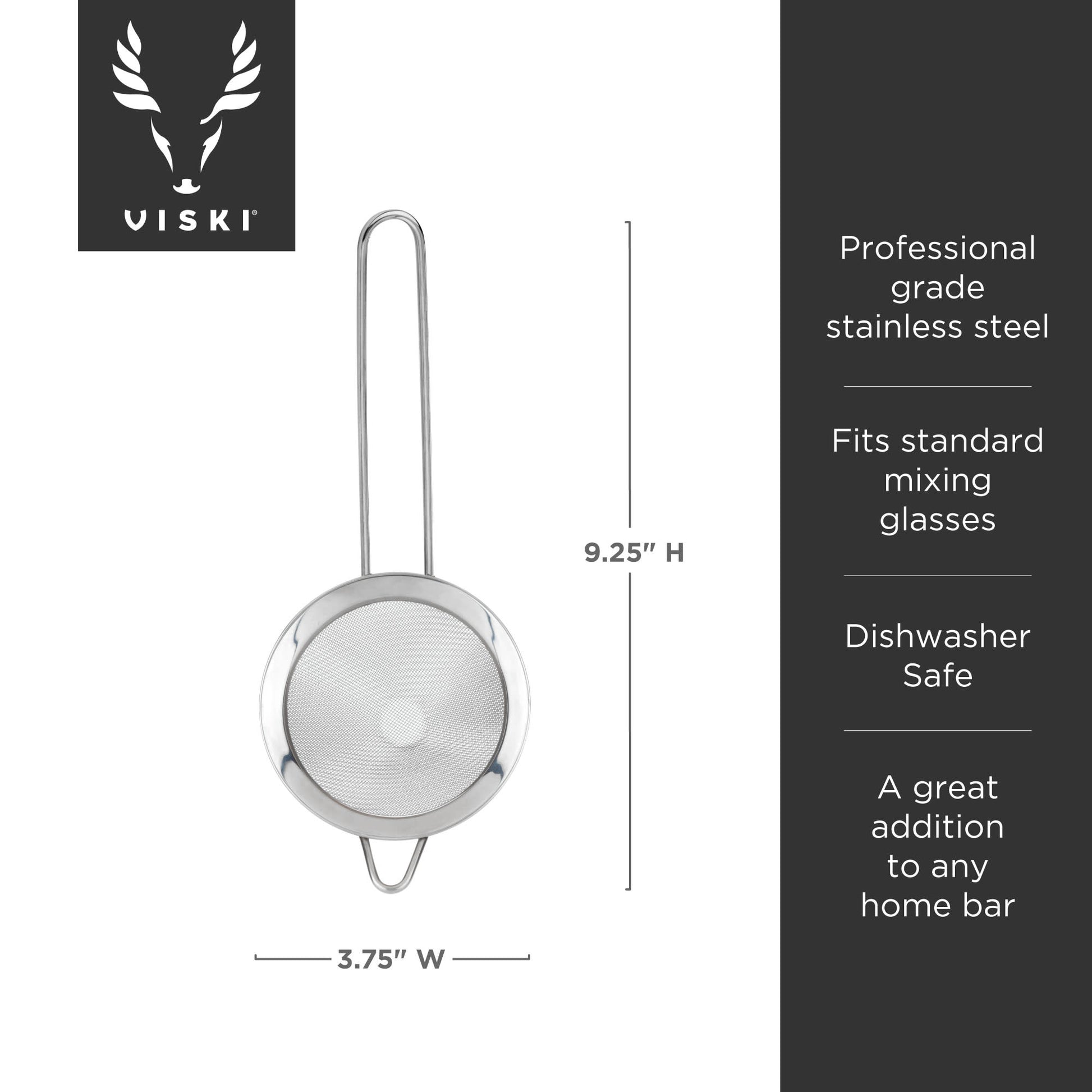 Harrison Stainless Steel Mesh Cone Strainer Viski®