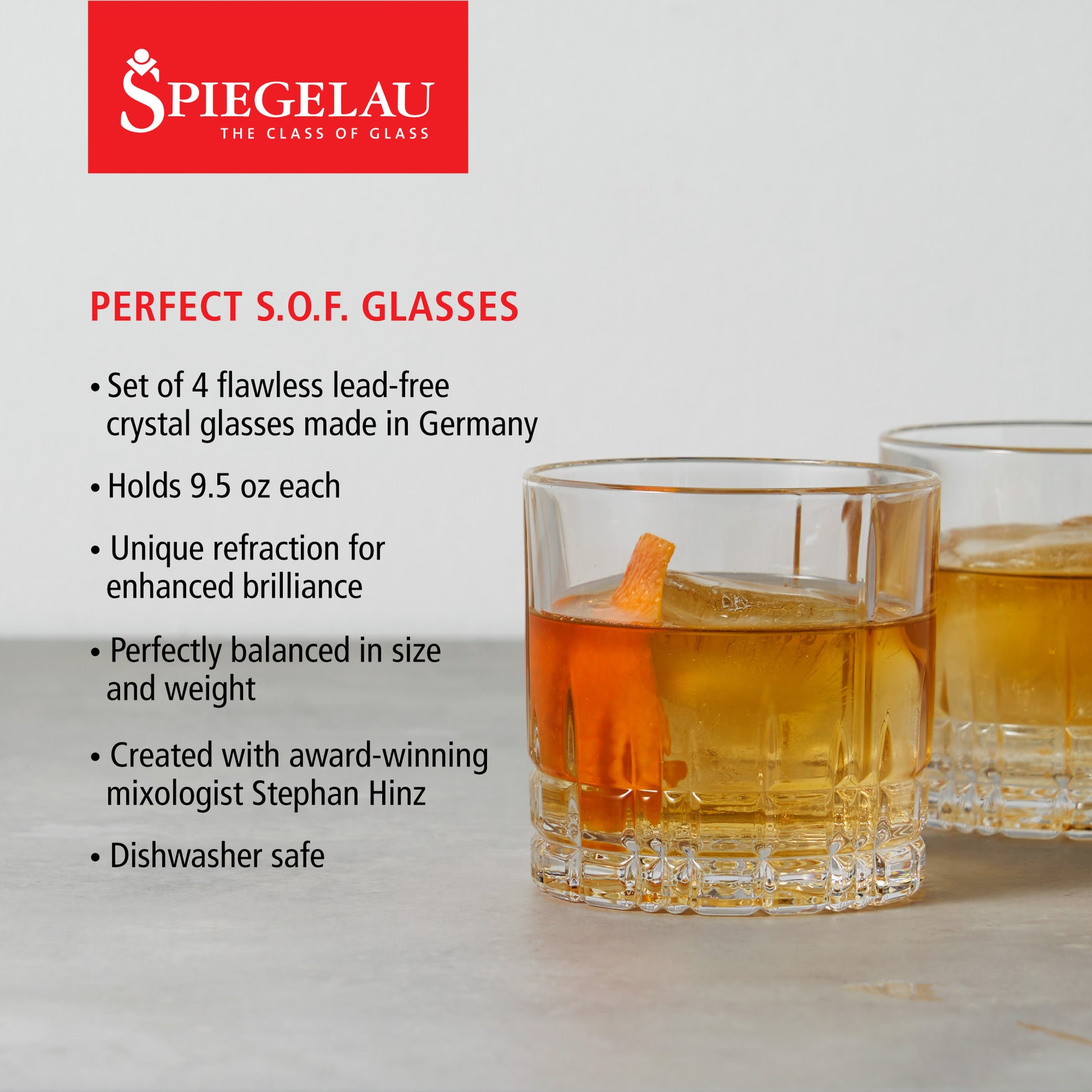 Spiegelau Perfect Serve SOF Glasses 9.5 oz, Set of 4 | Barsonist
