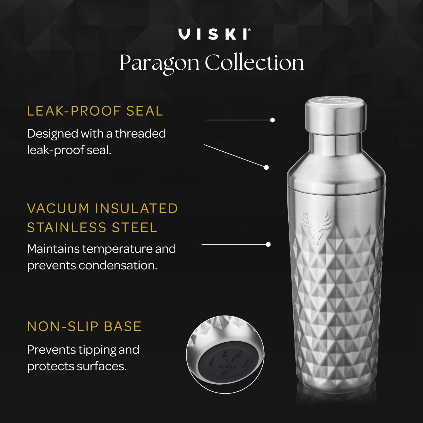 Paragon Platinum Double-Walled Cocktail Shaker by Viski | Barsonist