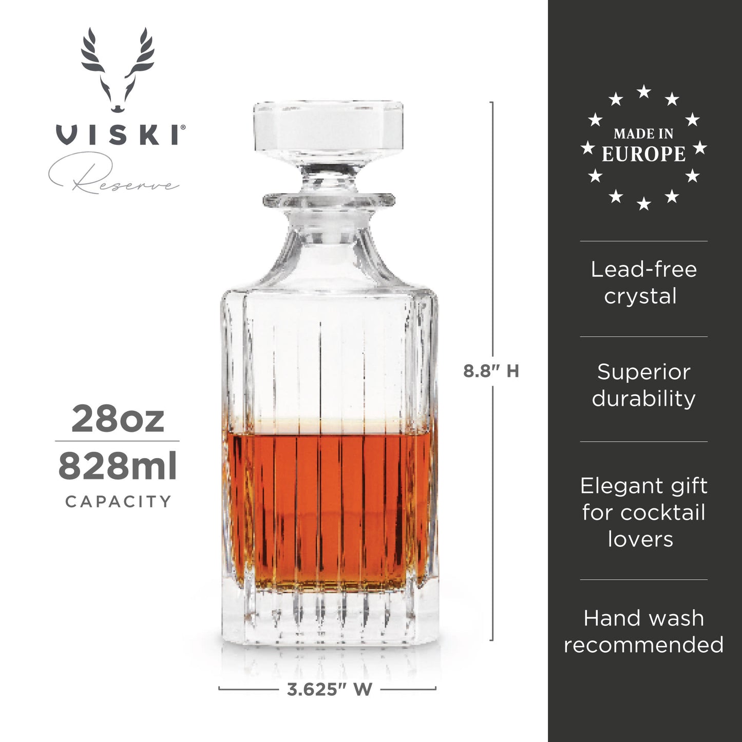 Reserve Milo Crystal Liquor Decanter by Viski | Barsonist