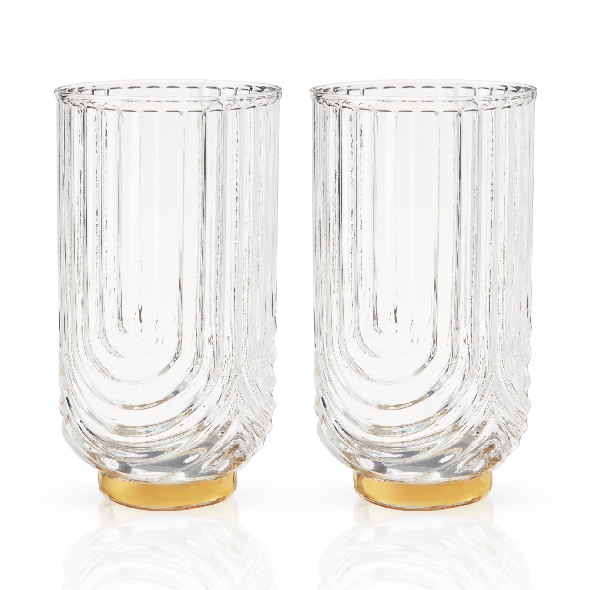 Deco Gatsby Crystal Highball Glasses Viski® (Set of 2)