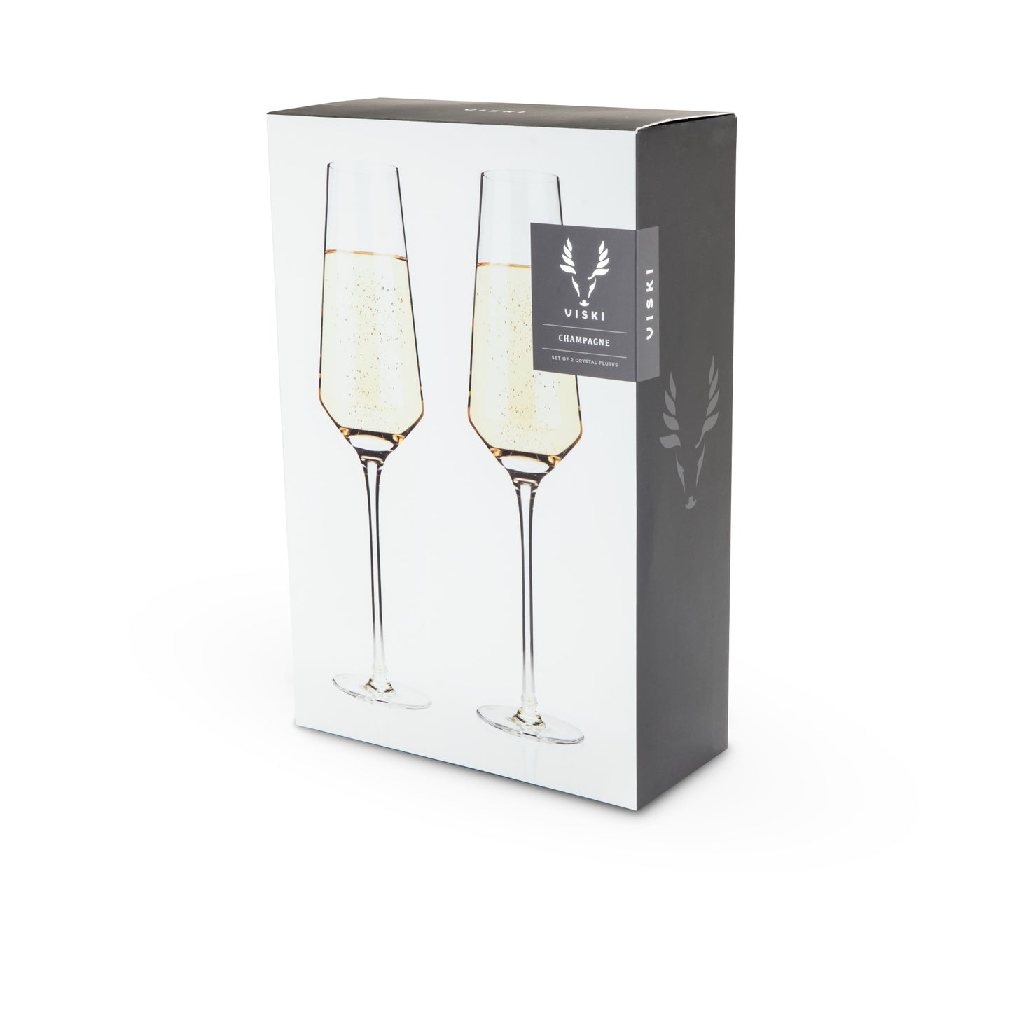 Raye Crystal Angled Champagne Flutes Viski® (Set of 2)