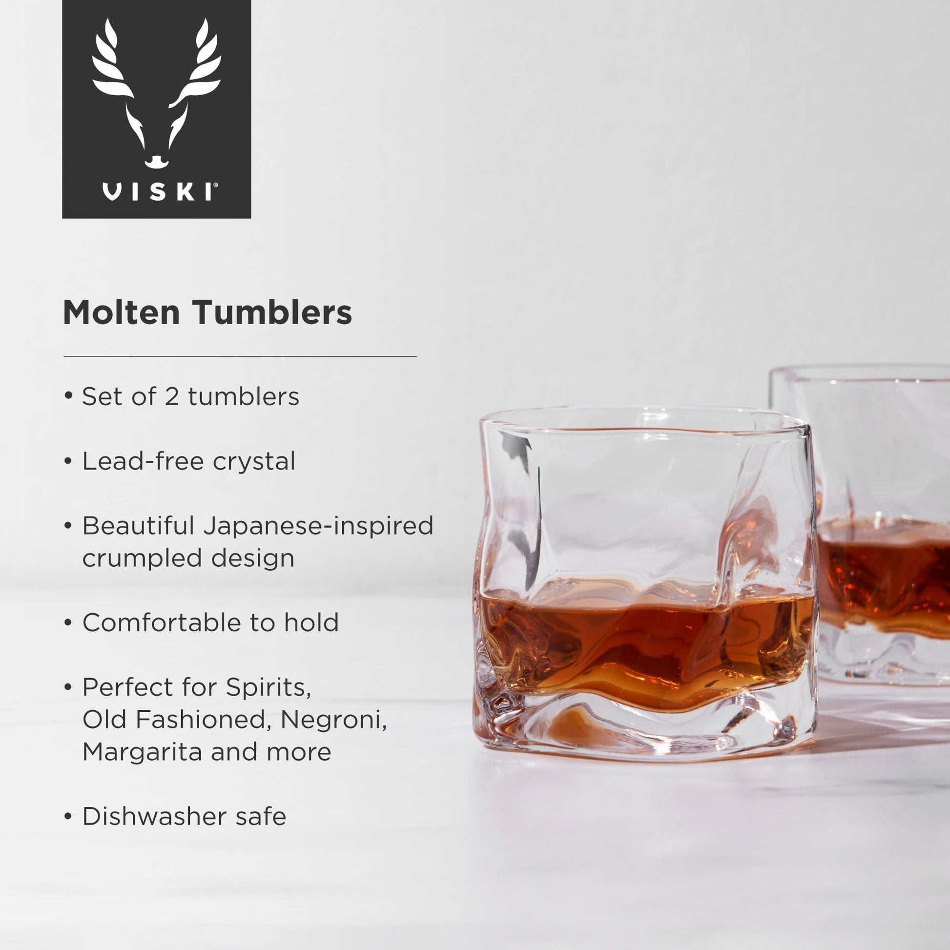 Crystal Molten Tumblers Viski® (Set of 2)