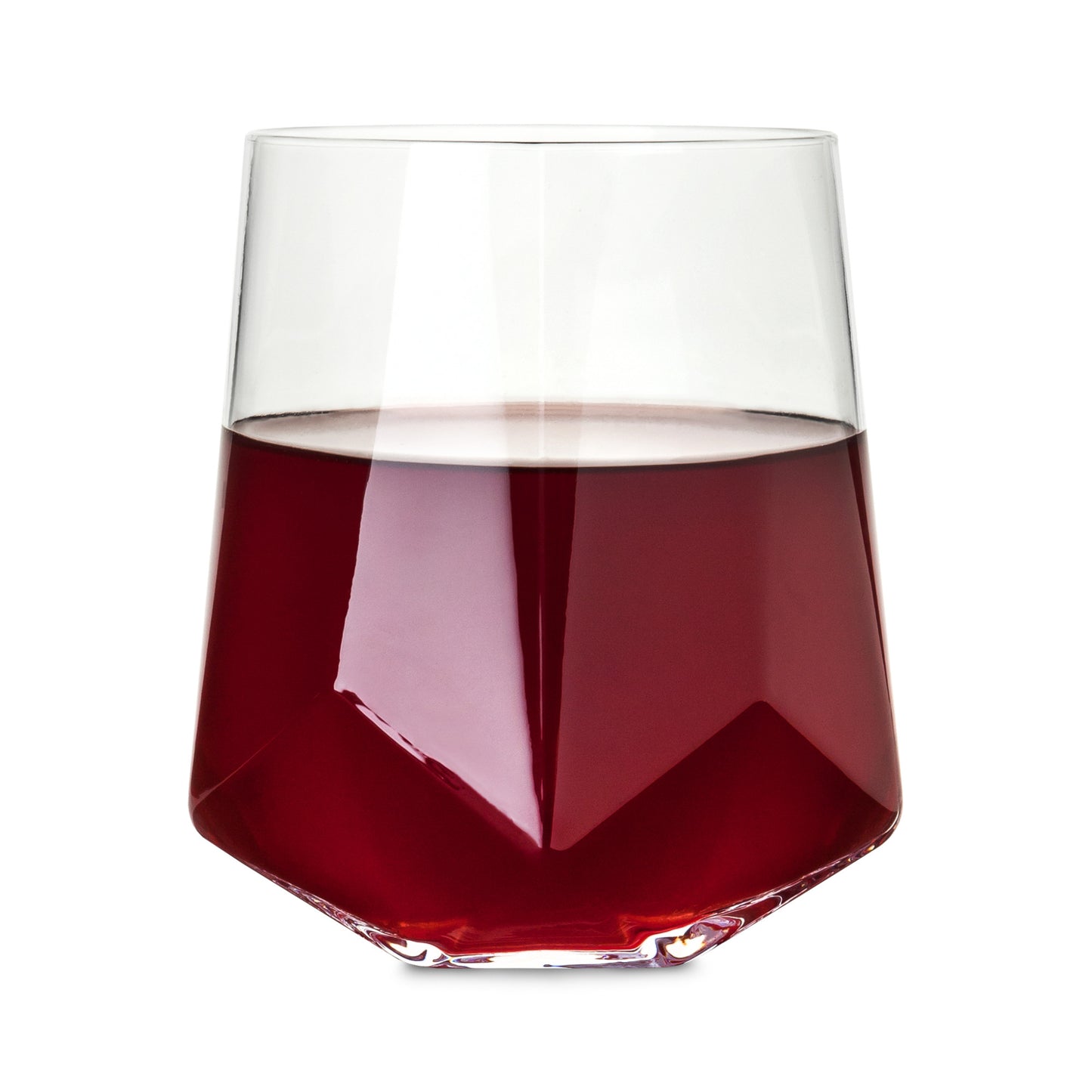 Seneca Crystal Faceted Wine Glasses Viski® (Set of 2)