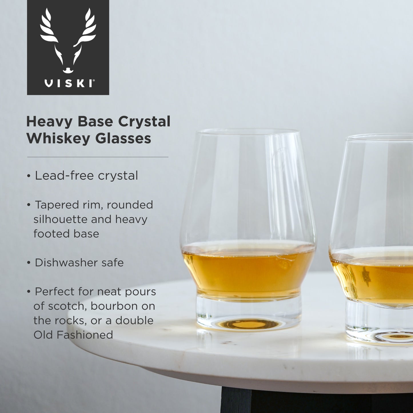 Raye Weighted Crystal Whiskey Glasses Viski® (Set of 2)