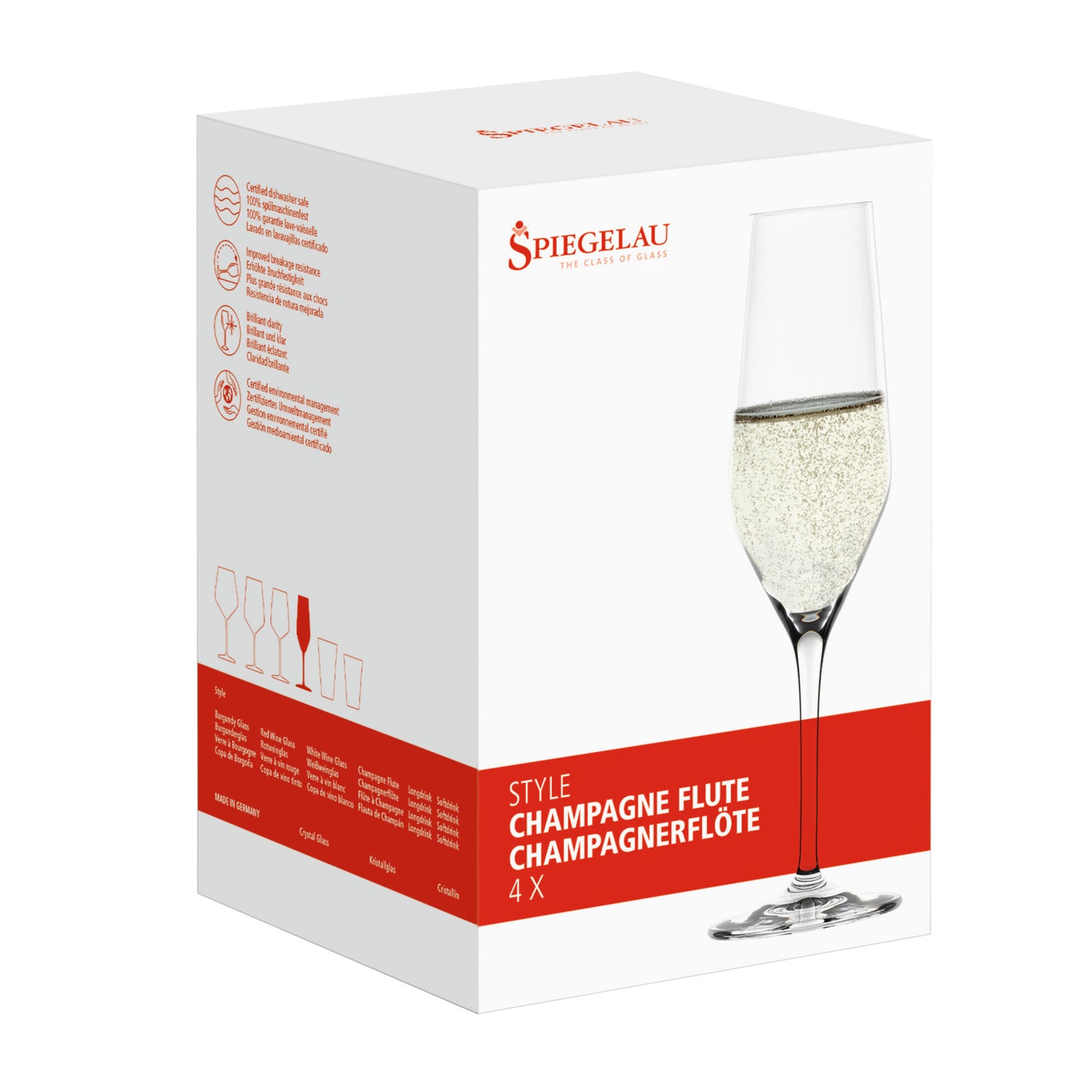 Spiegelau Style 8.5 Oz champagne Flutes (Set of 4)