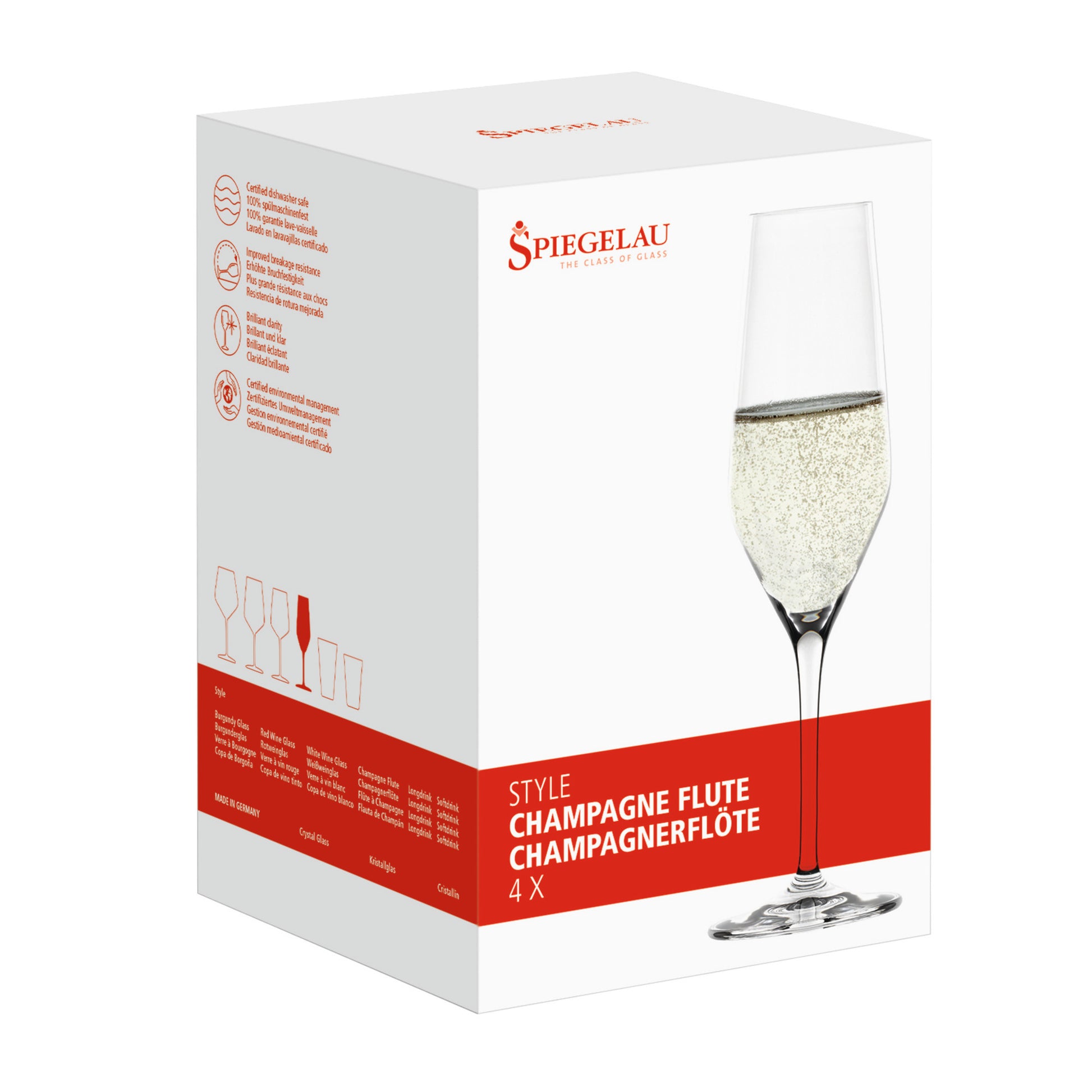 Spiegelau Style 8.5 Oz champagne Flutes (Set of 4)