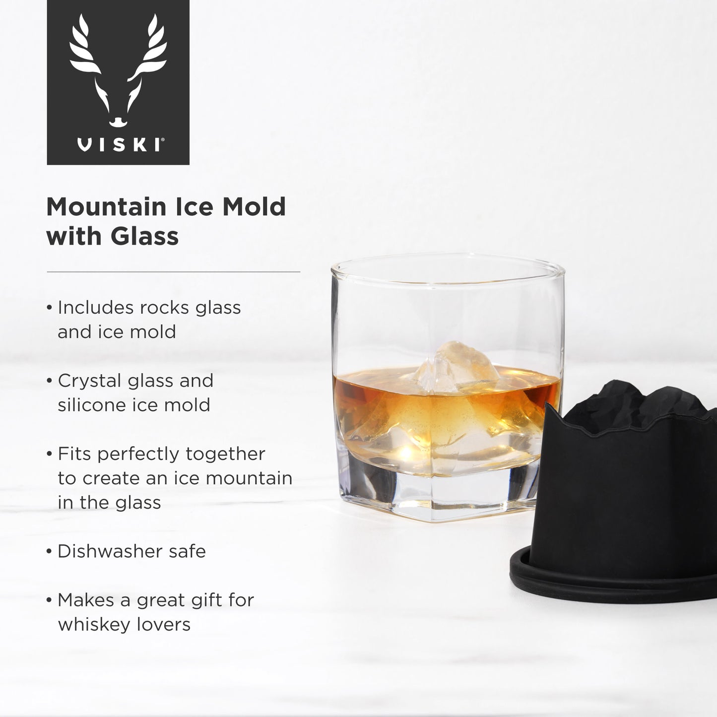 2 Piece Glacier Mountain Ice Mold Glass Set Viski®
