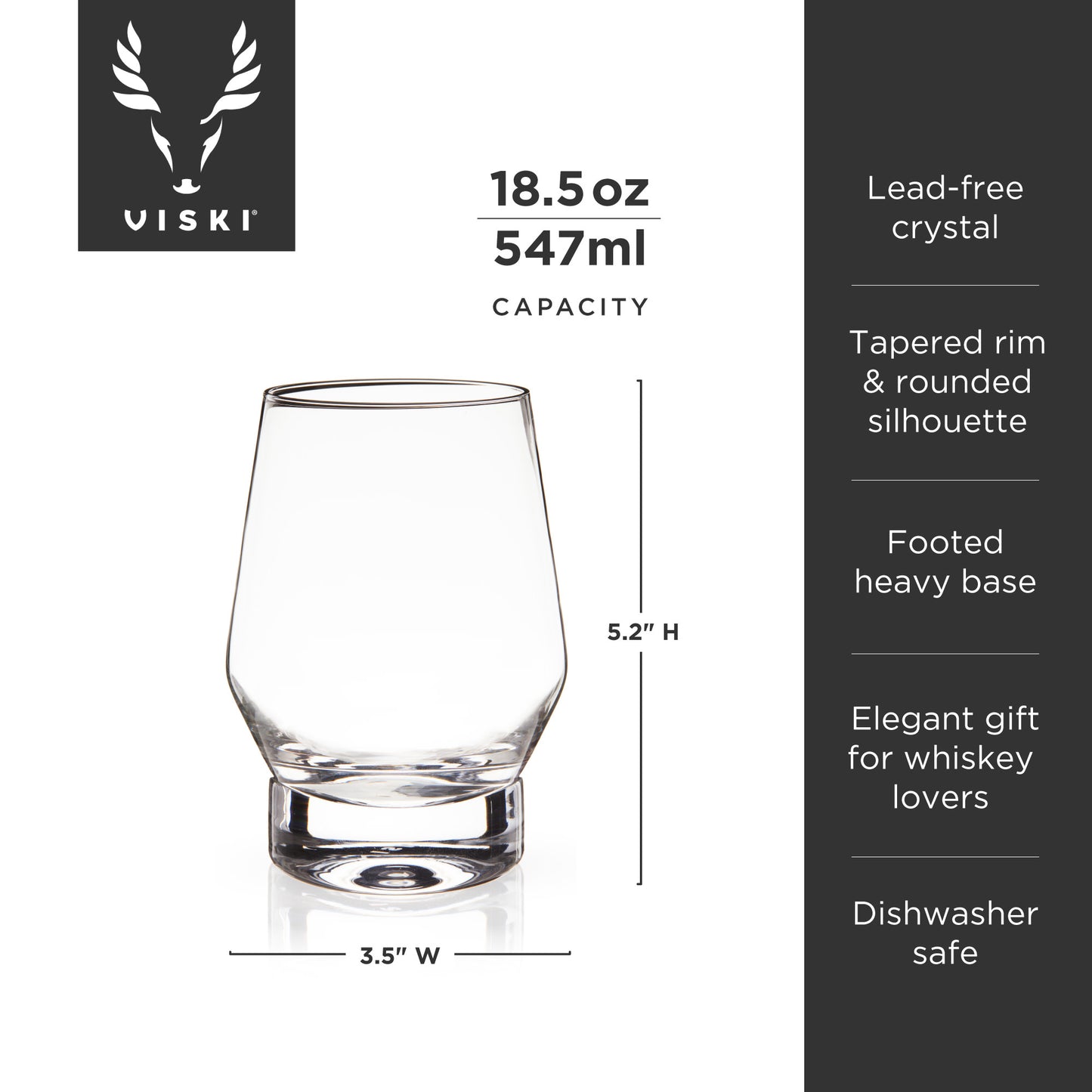 Raye Weighted Crystal Whiskey Glasses Viski® (Set of 2)