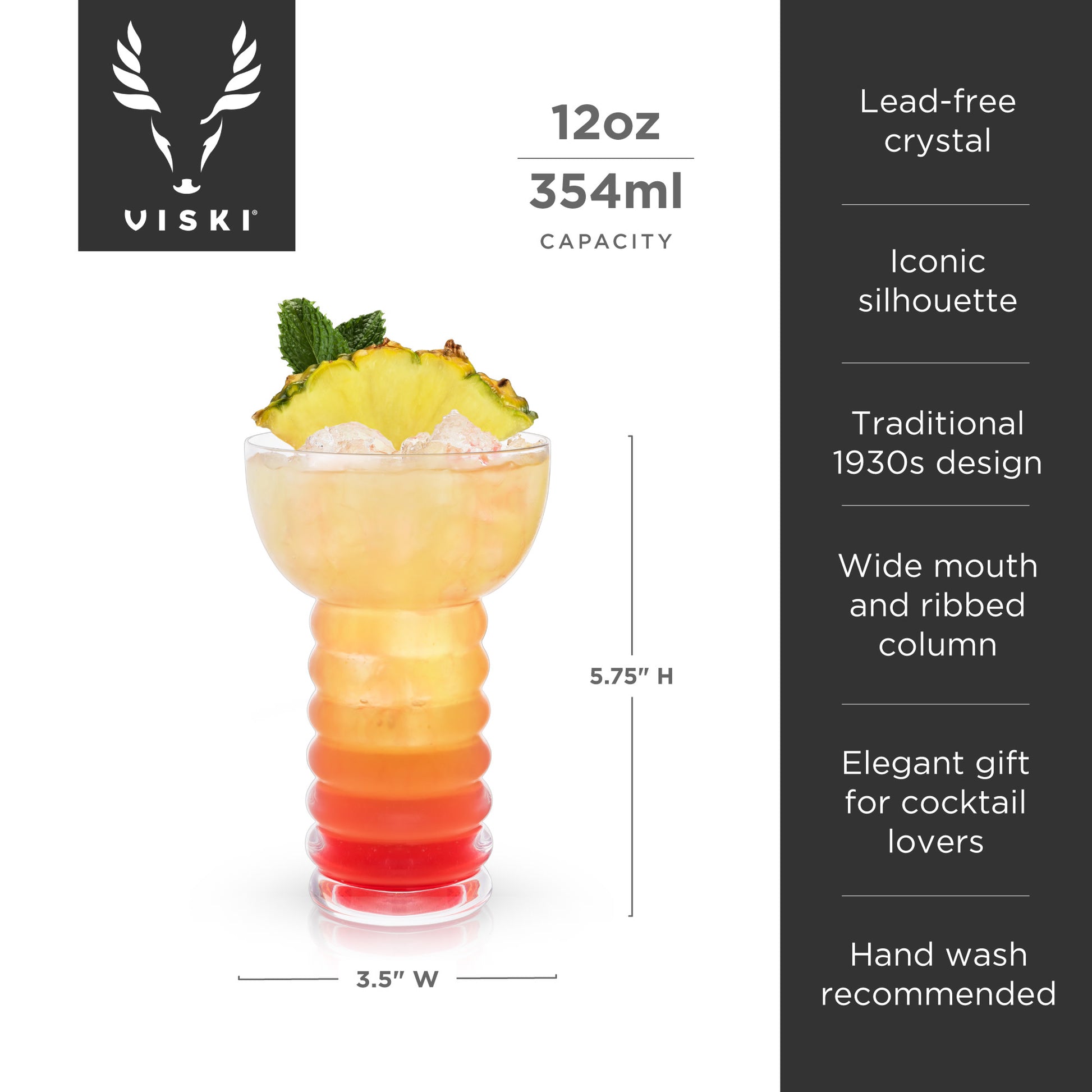Pearl Diver Crystal Glasses Viski® (Set of 2)