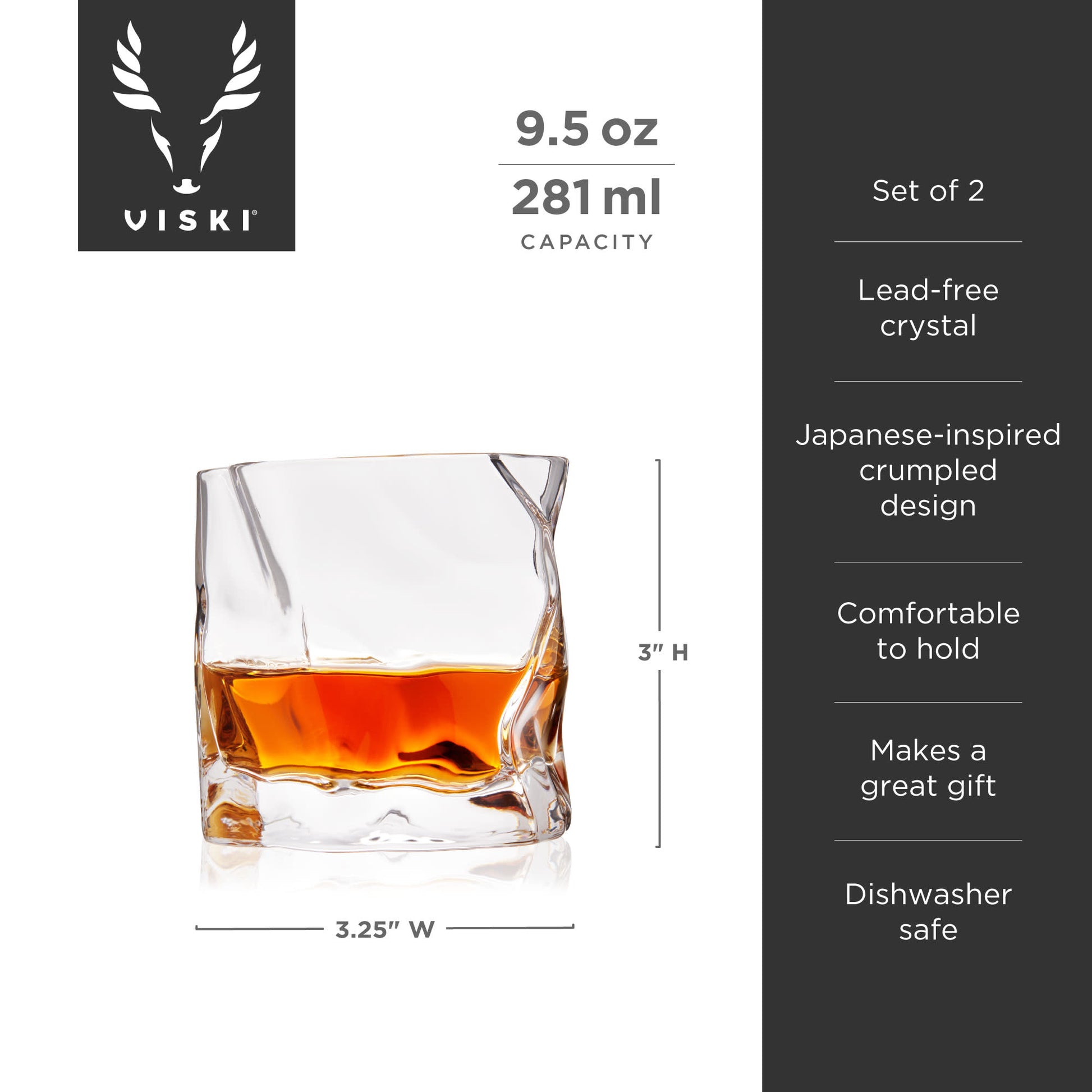 Crystal Molten Tumblers Viski® (Set of 2)