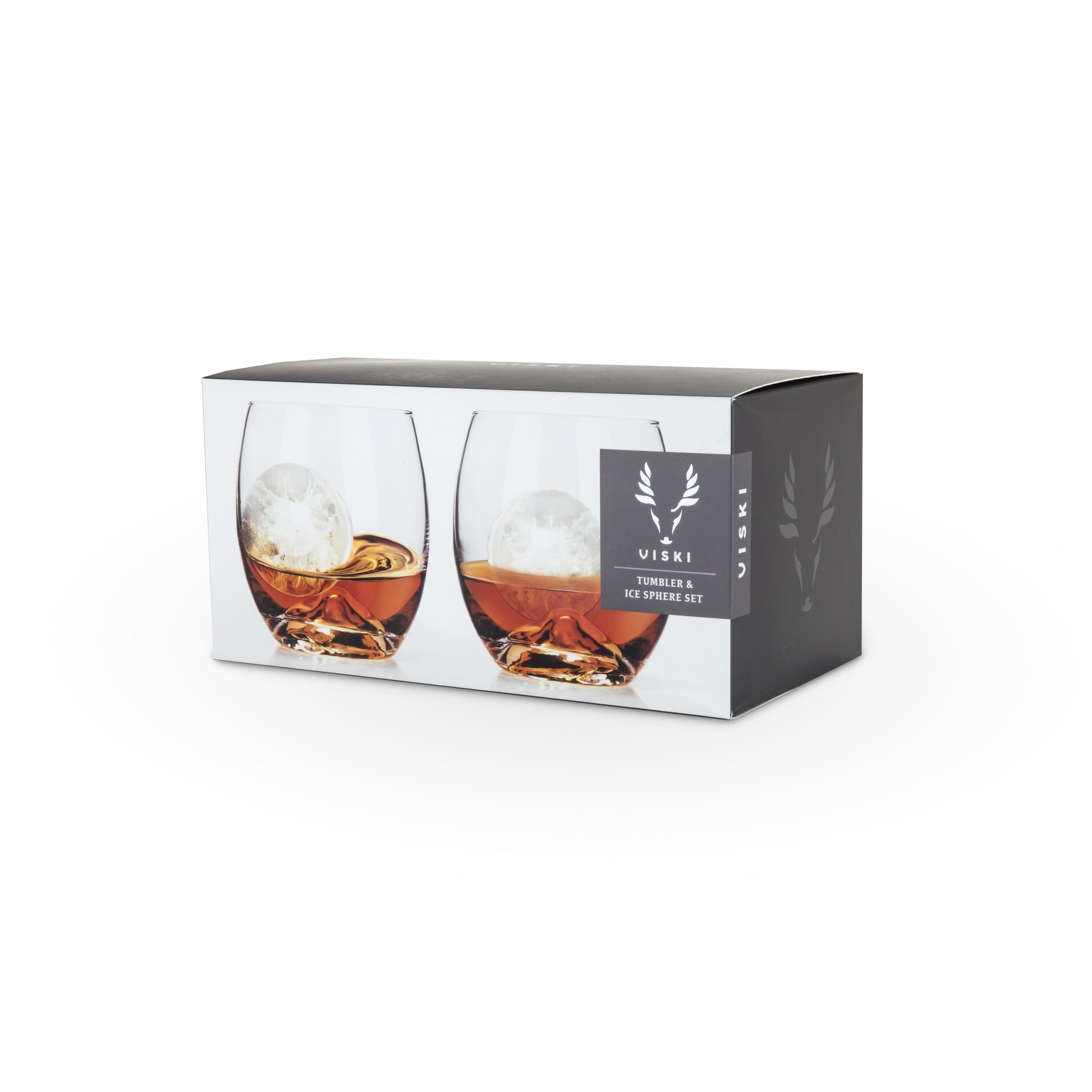 4 Piece Glacier Rocks Glass and Ice Mold Set Viski®