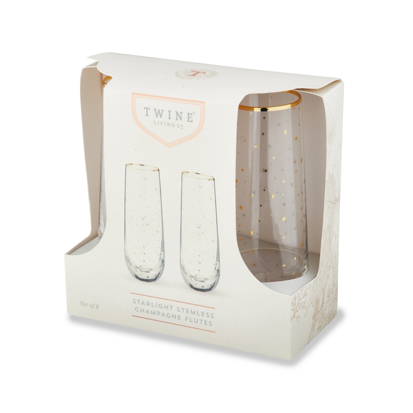 Starlight Stemless Champagne Flutes Twine® (Set of 2)