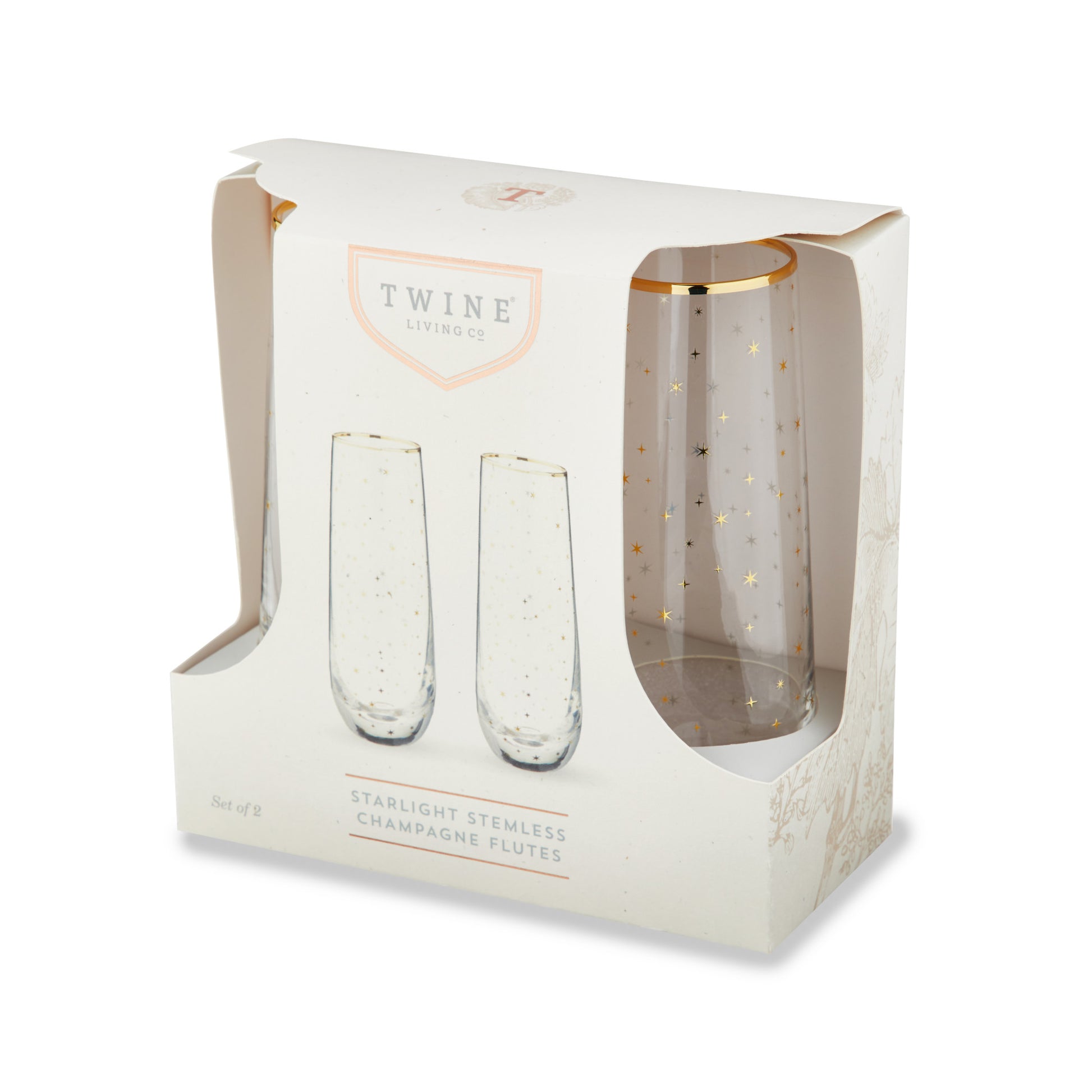 Starlight Stemless Champagne Flutes Twine® (Set of 2)
