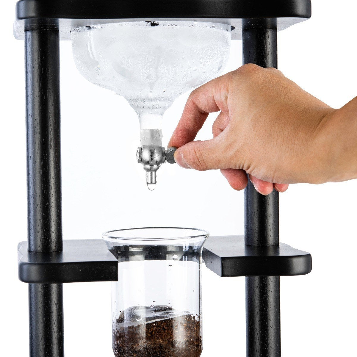 Yama Glass Cold Brew Tower – Black Frame, 32 oz | Barsonist