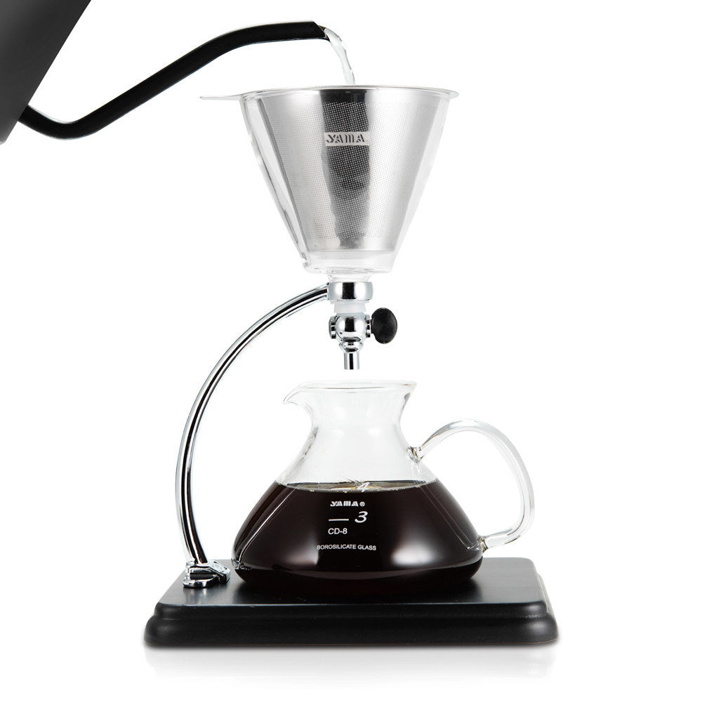 Yama Glass Silverton Brewer w/ Black Base & Silver Accents | Barsonist