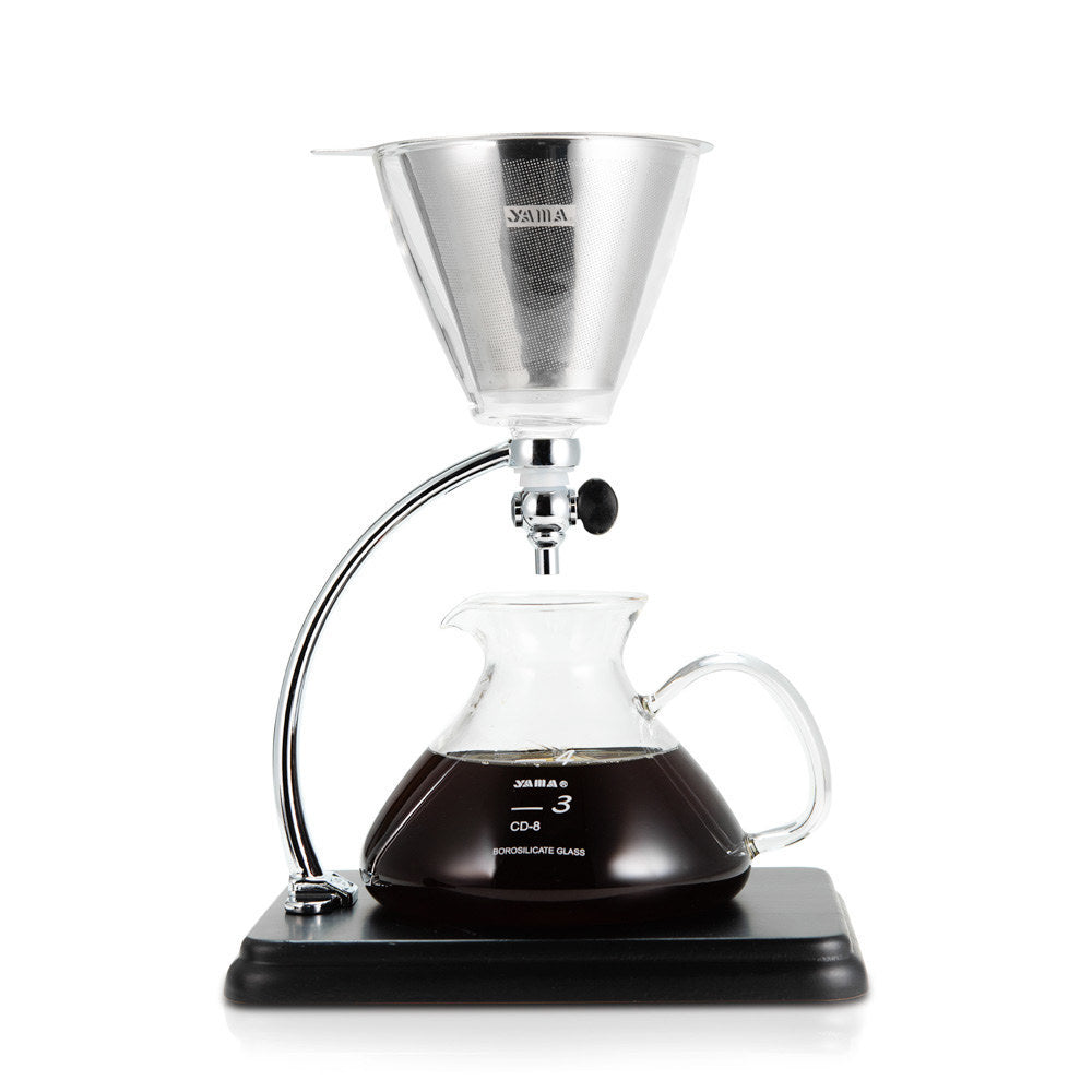 Yama Glass Silverton Brewer w/ Black Base & Silver Accents | Barsonist