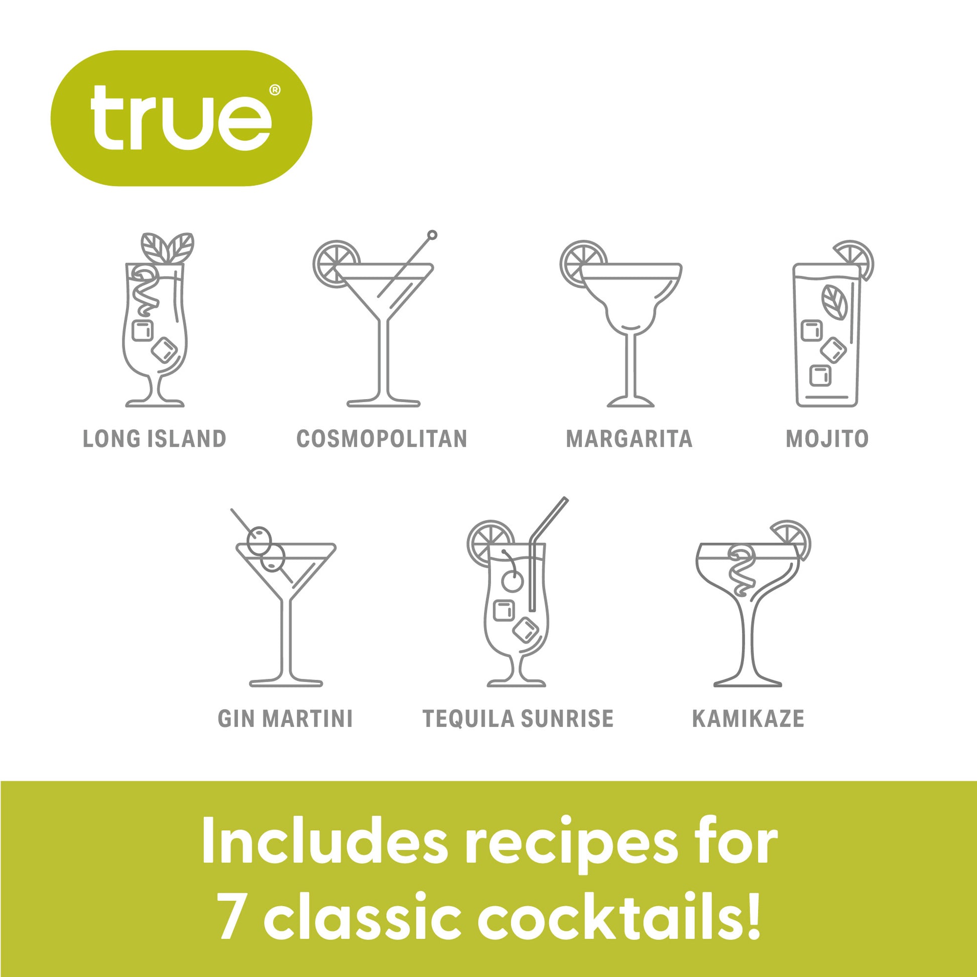 Boston Shaker with Recipes by True